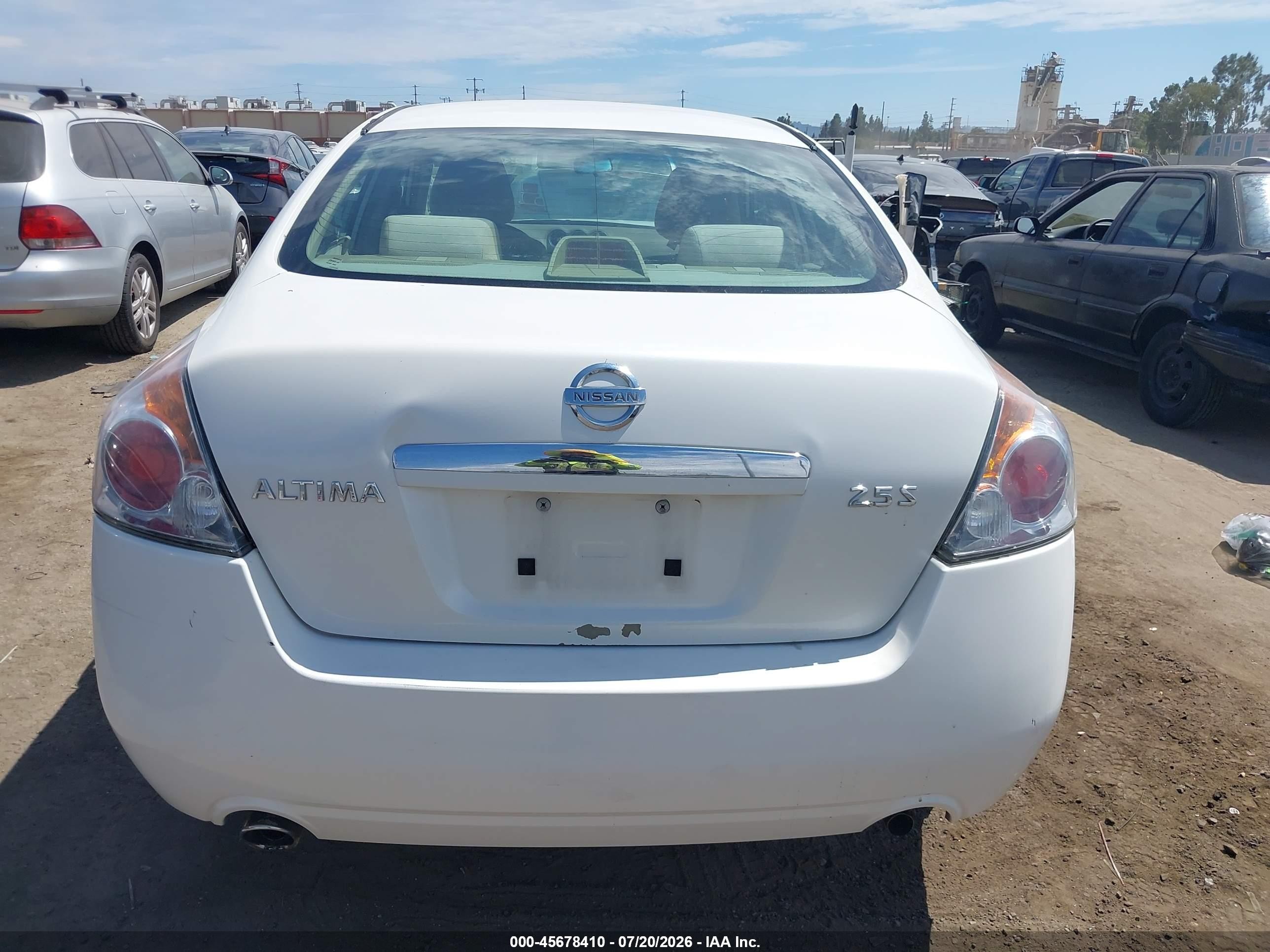 2008 Nissan Altima 2.5 S White vin: 1N4AL21EX8N514279