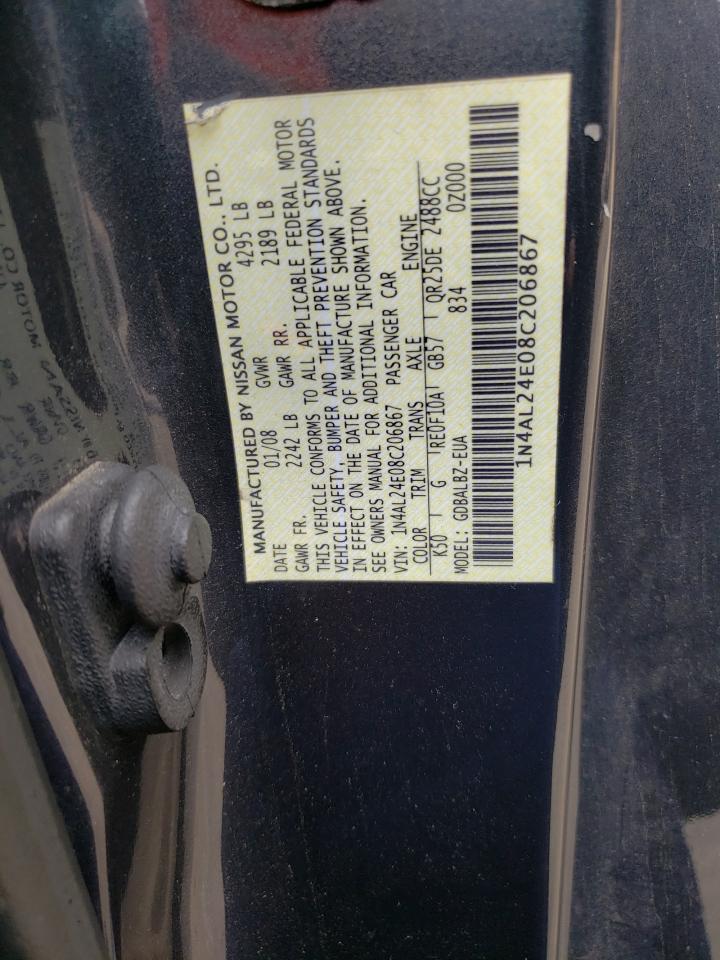 2008 Nissan Altima 2.5s Gray vin: 1N4AL24E08C206867