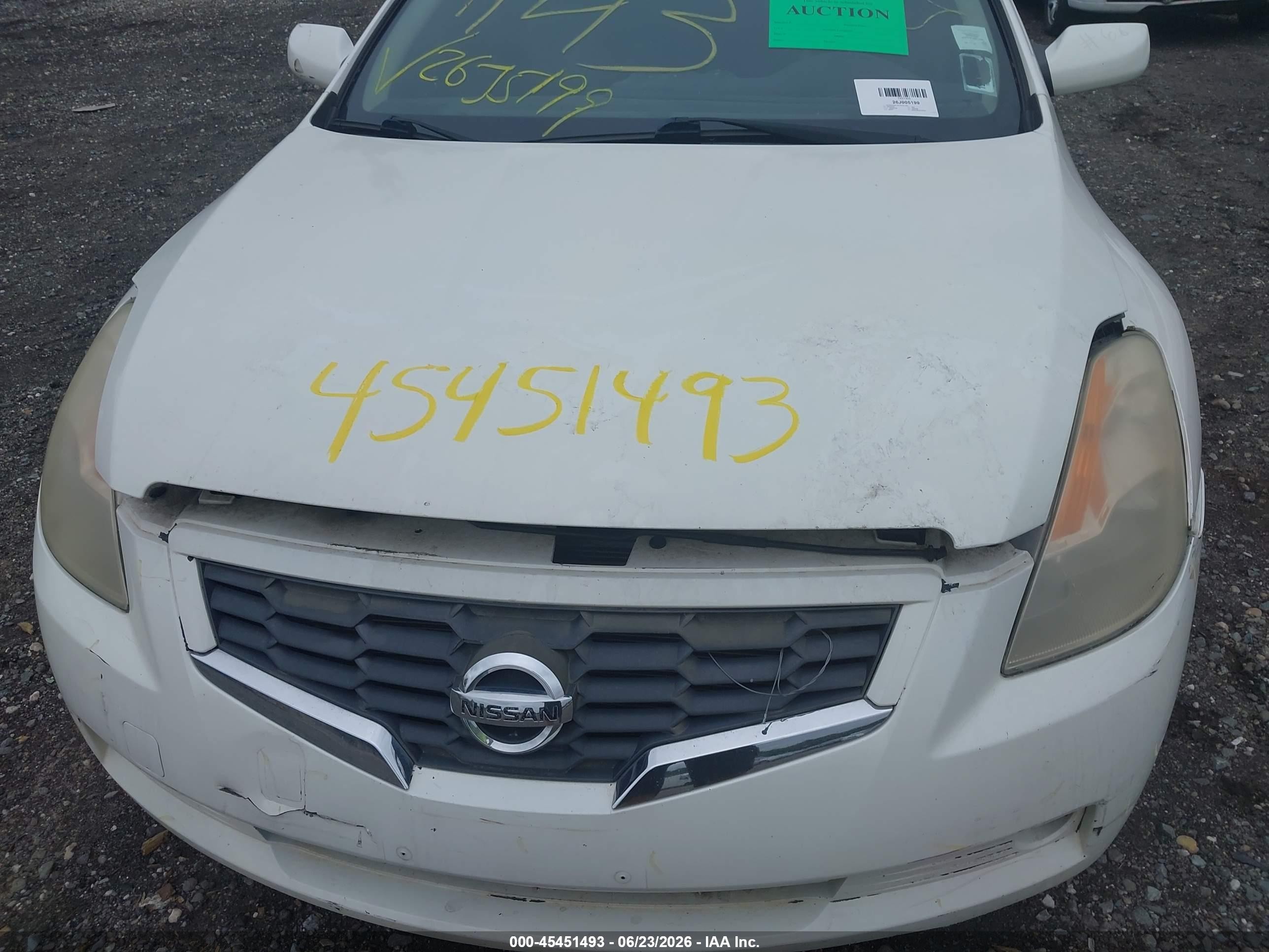 2008 Nissan Altima 2.5 S White vin: 1N4AL24E28C138734