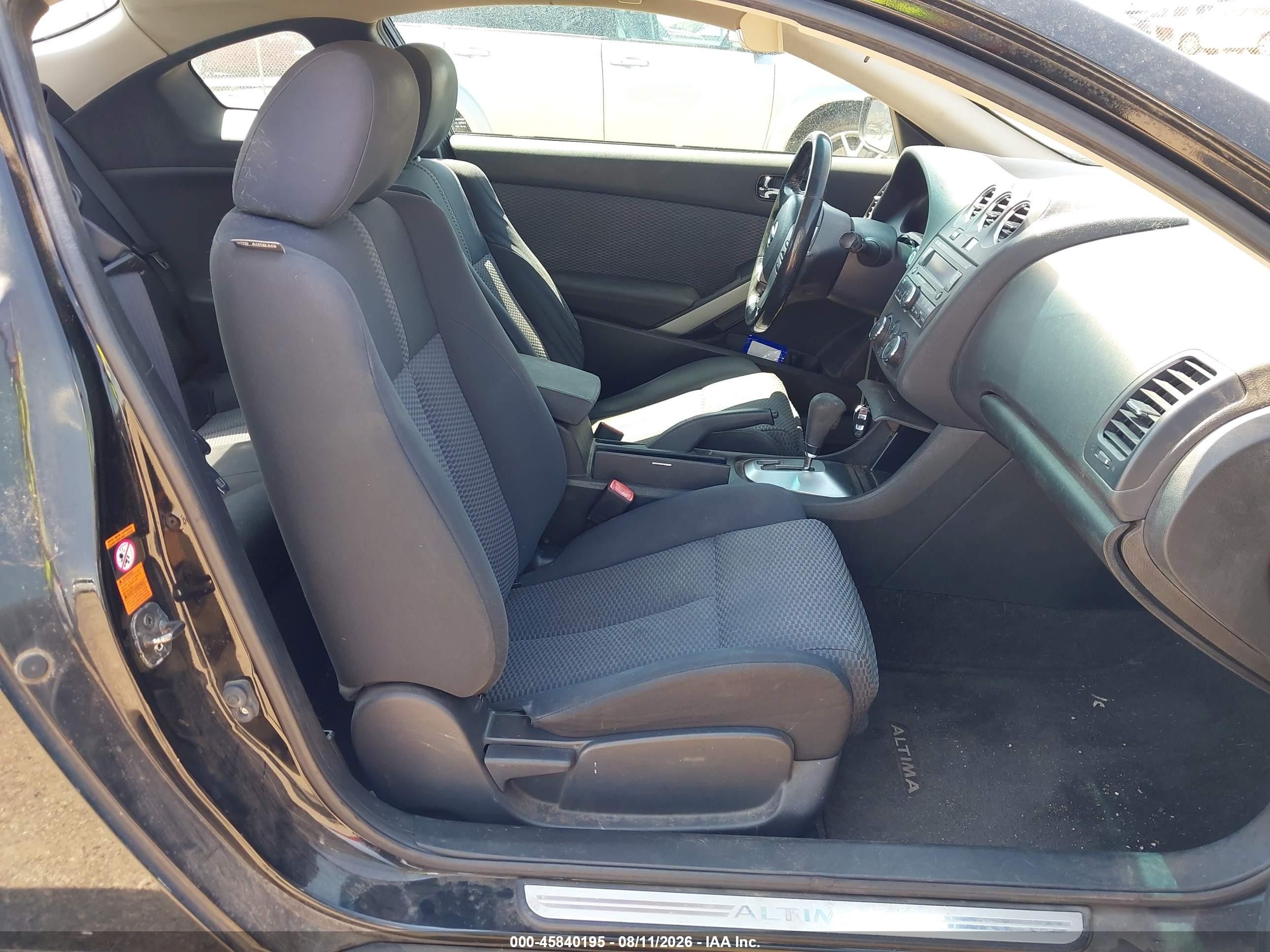 2008 Nissan Altima 2.5 S Black vin: 1N4AL24E48C215572
