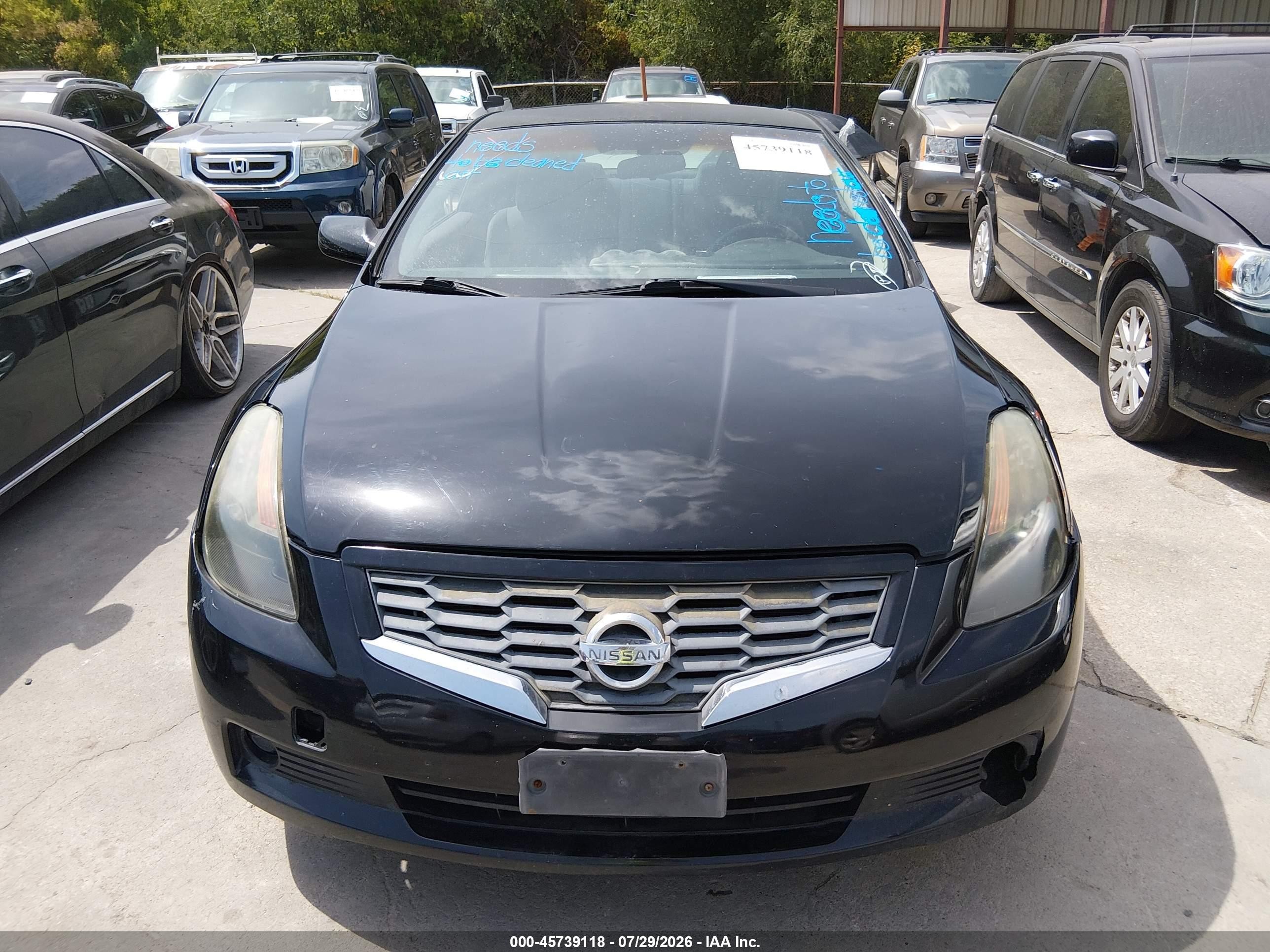2008 Nissan Altima 2.5 S Black vin: 1N4AL24E78C279945