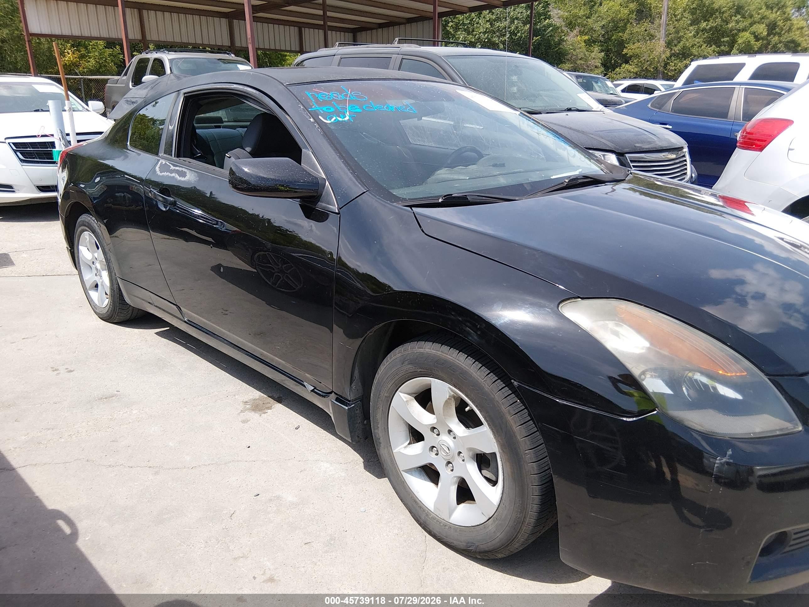 2008 Nissan Altima 2.5 S Black vin: 1N4AL24E78C279945