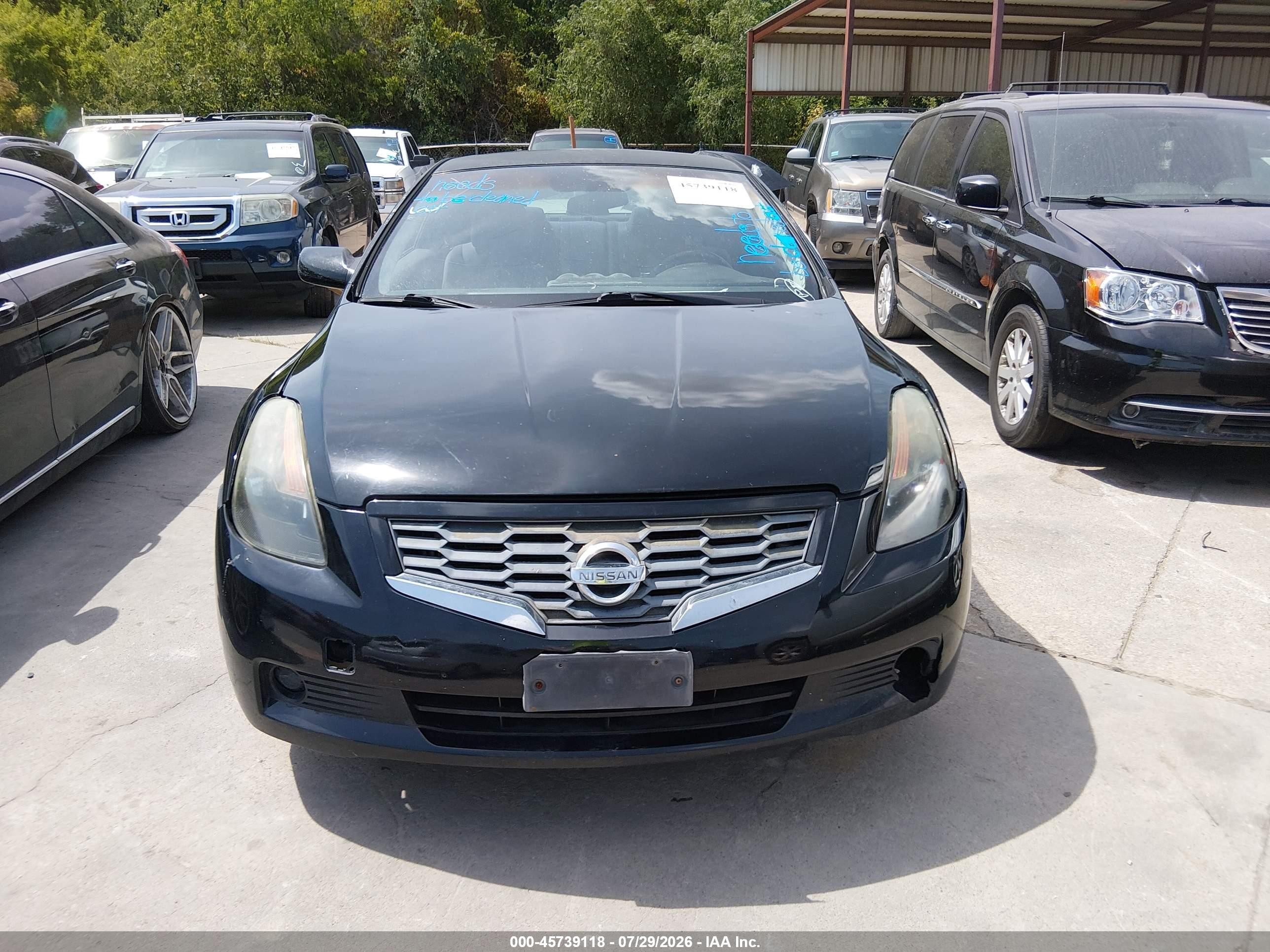 2008 Nissan Altima 2.5 S Black vin: 1N4AL24E78C279945