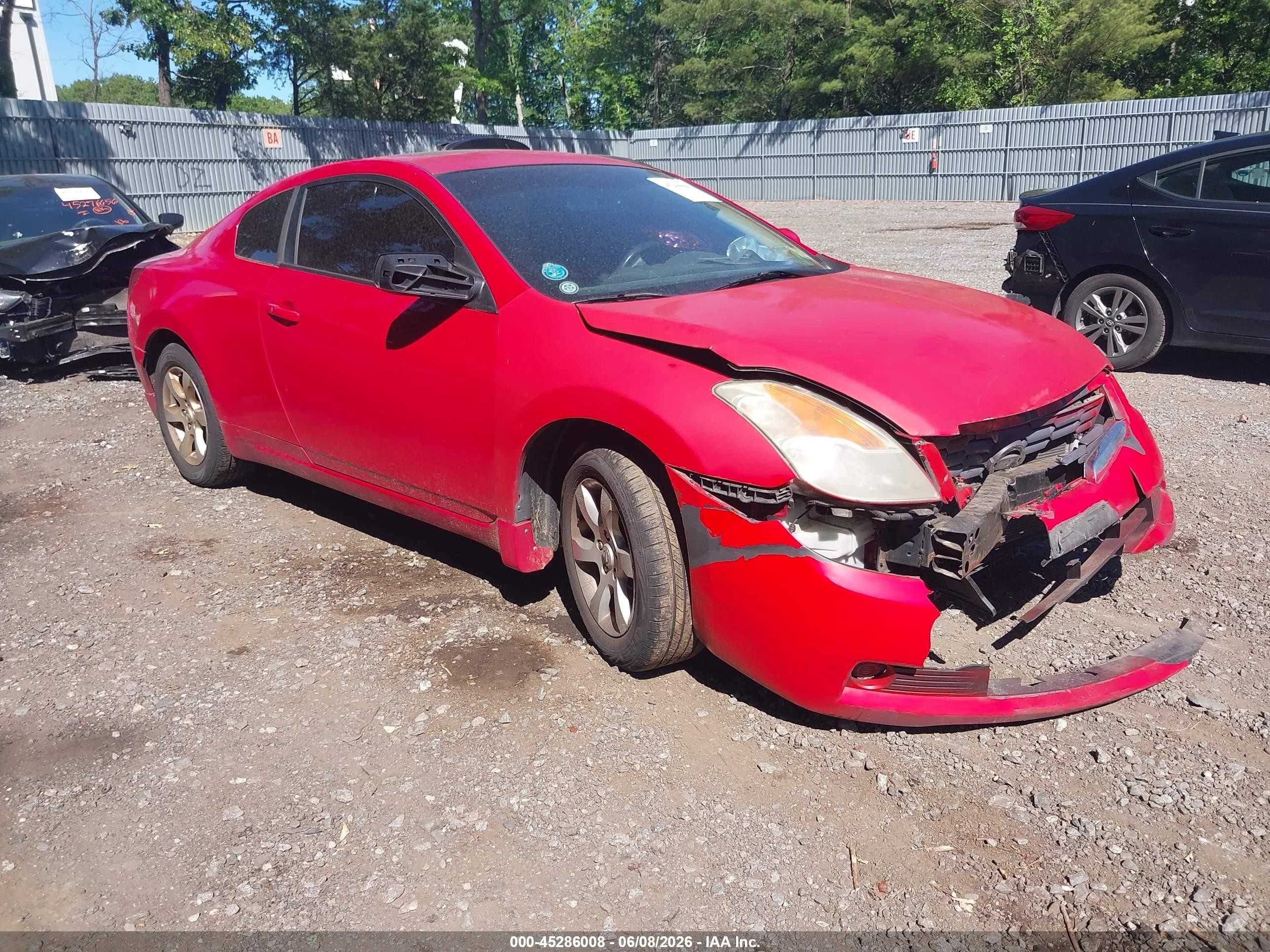 2008 Nissan Altima 2.5s Red vin: 1N4AL24E88C106922
