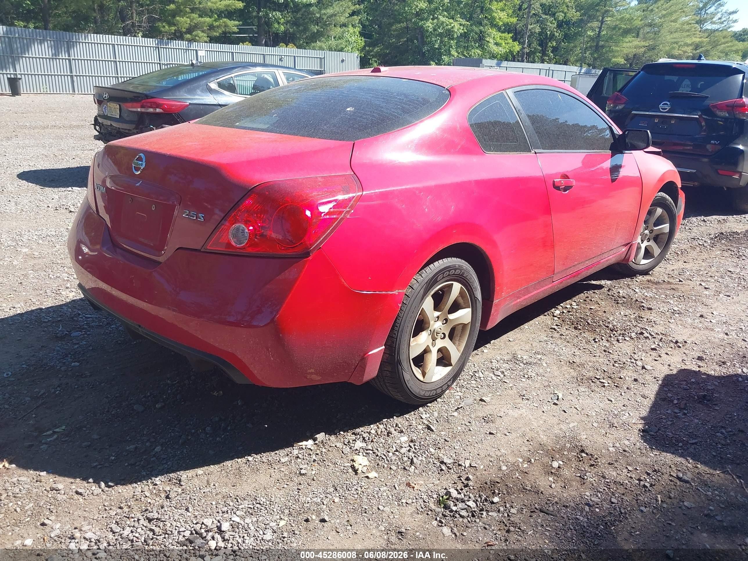 2008 Nissan Altima 2.5s Red vin: 1N4AL24E88C106922