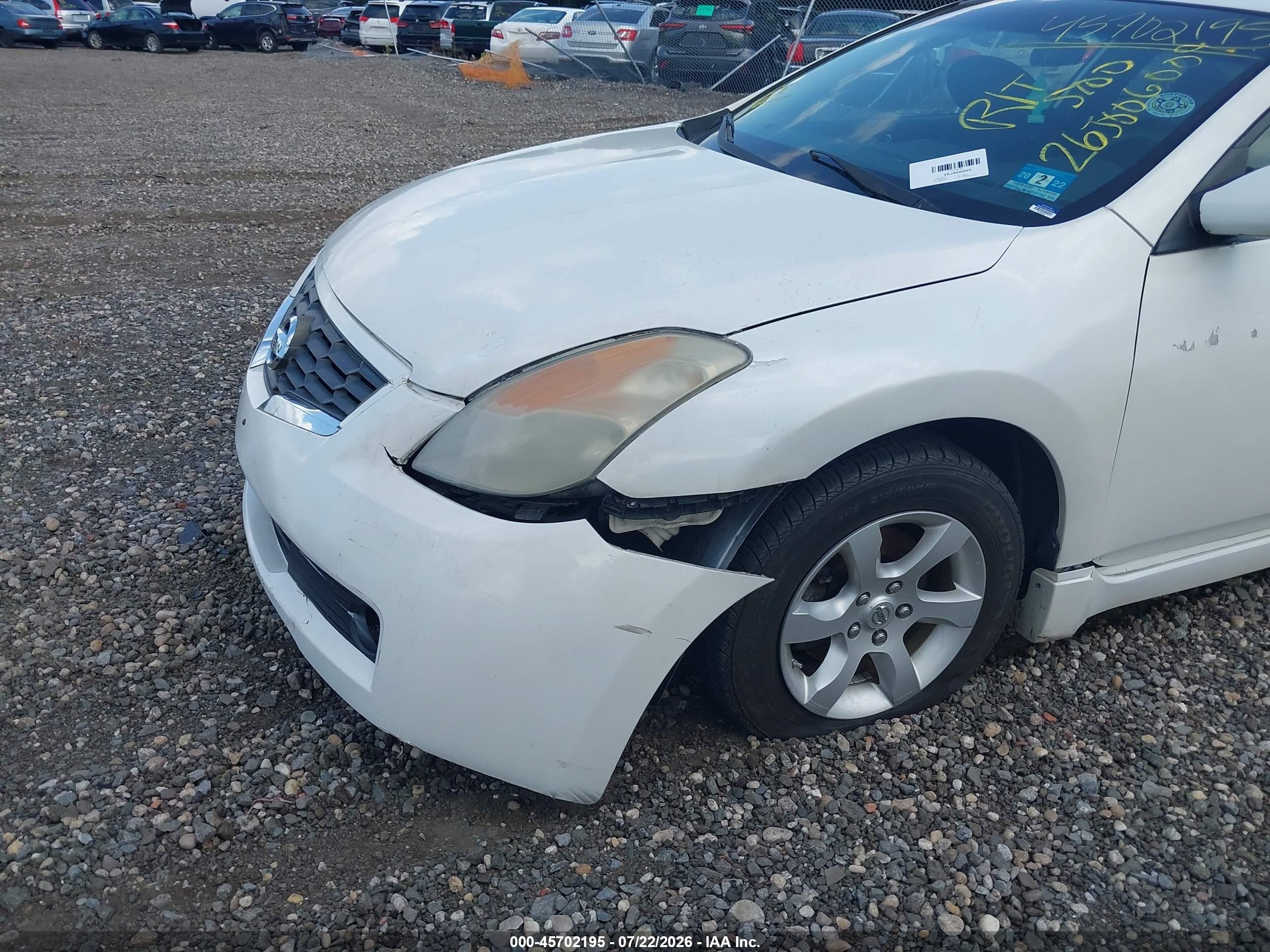 2008 Nissan Altima 2.5 S White vin: 1N4AL24E88C262832