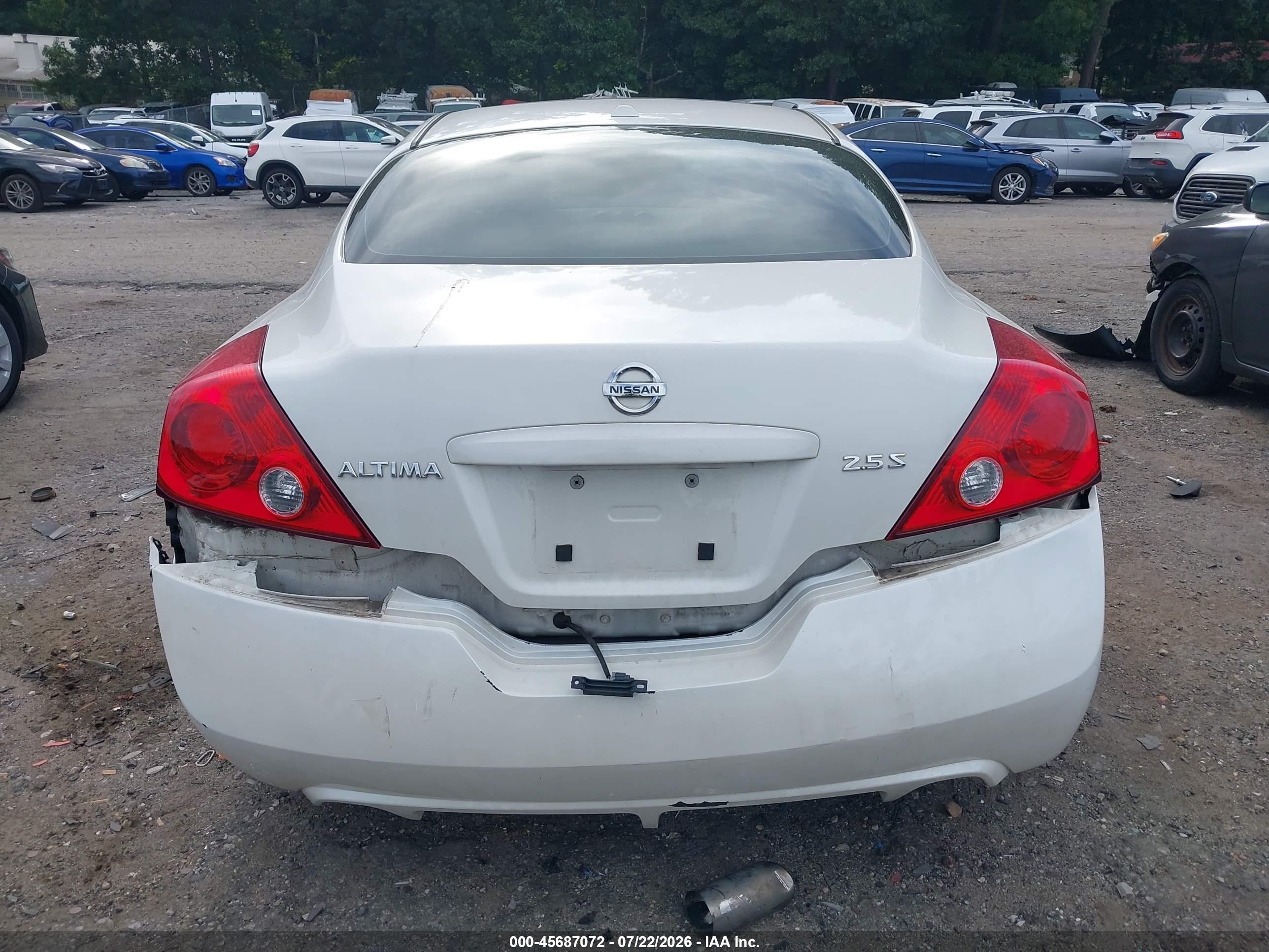 2008 Nissan Altima 2.5 S White vin: 1N4AL24E98C129903