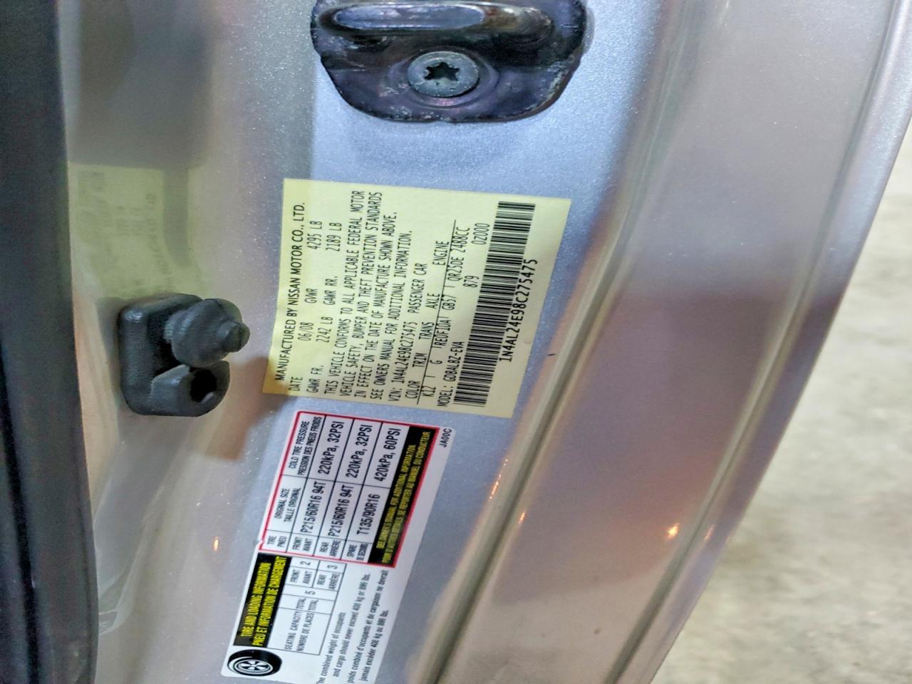 2008 Nissan Altima 2.5s Gray vin: 1N4AL24E98C275475