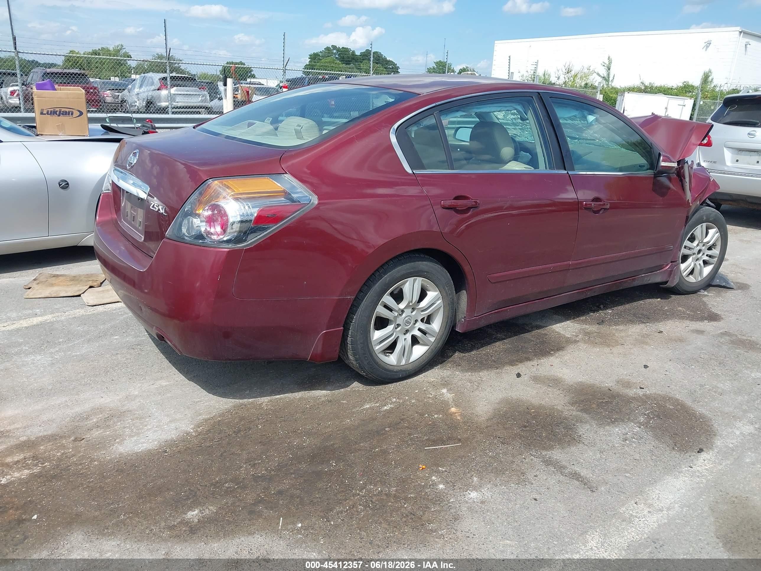 2010 Nissan Altima 2.5 S Burgundy vin: 1N4AL2AP0AC167371