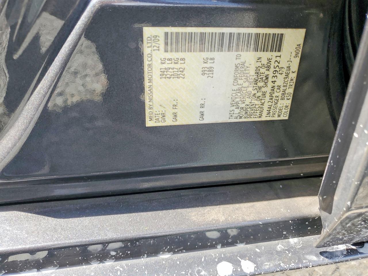 2010 Nissan Altima 2.5 Gray vin: 1N4AL2AP0AN439521