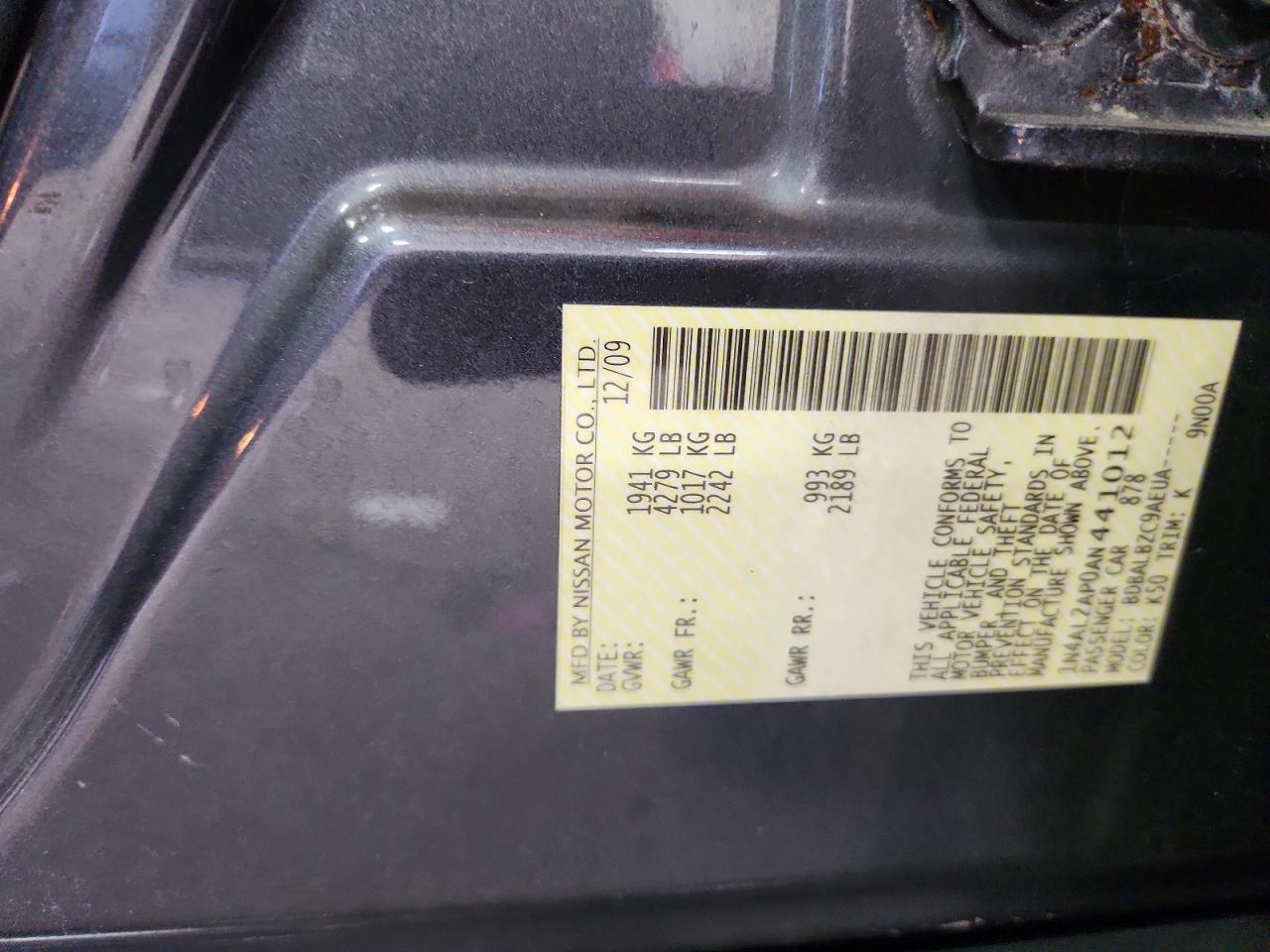 2010 Nissan Altima 2.5 Серый vin: 1N4AL2AP0AN441012