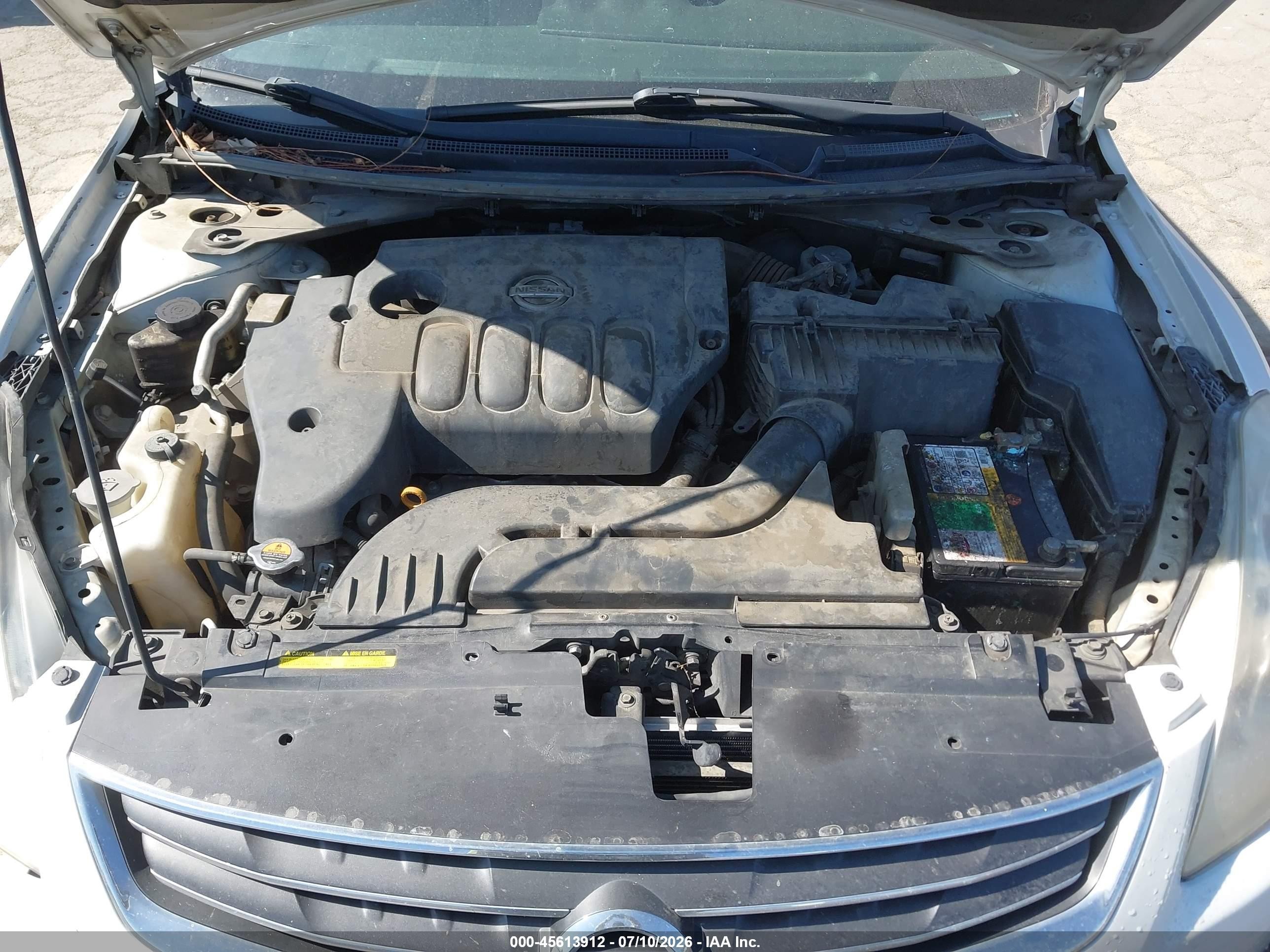2010 Nissan Altima 2.5 S White vin: 1N4AL2AP0AN473538