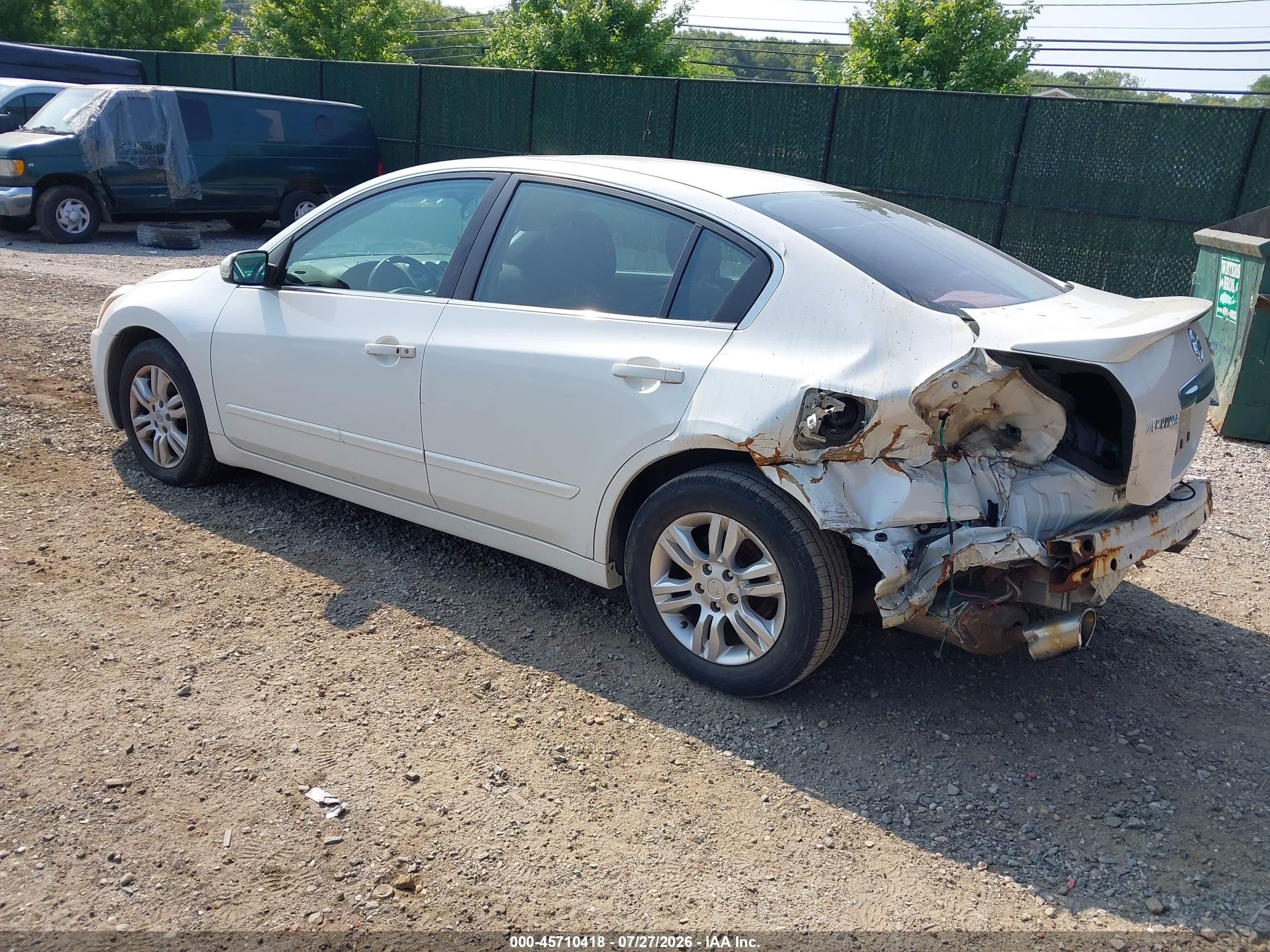 2010 Nissan Altima 2.5 S White vin: 1N4AL2AP0AN494891
