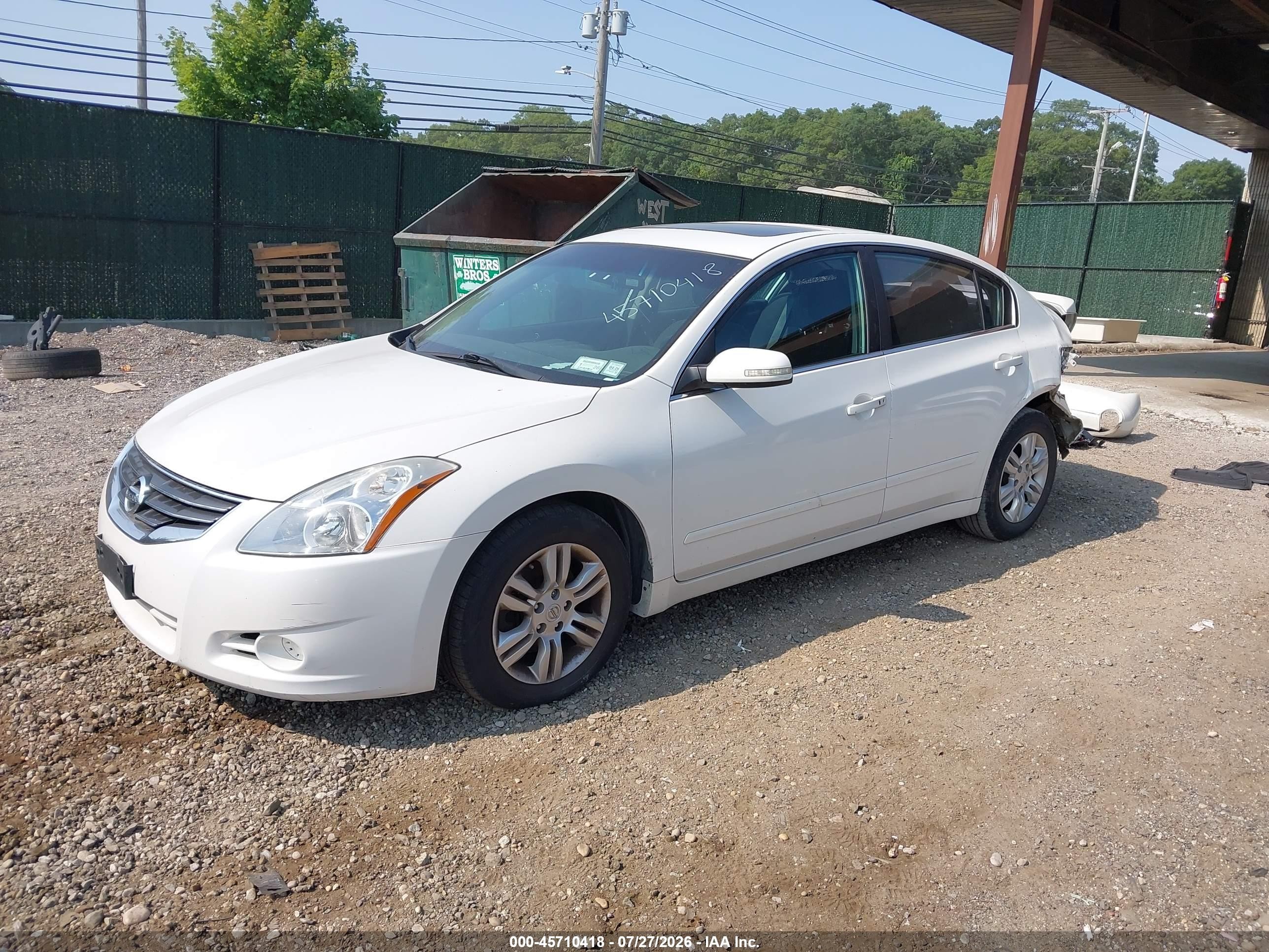 2010 Nissan Altima 2.5 S White vin: 1N4AL2AP0AN494891