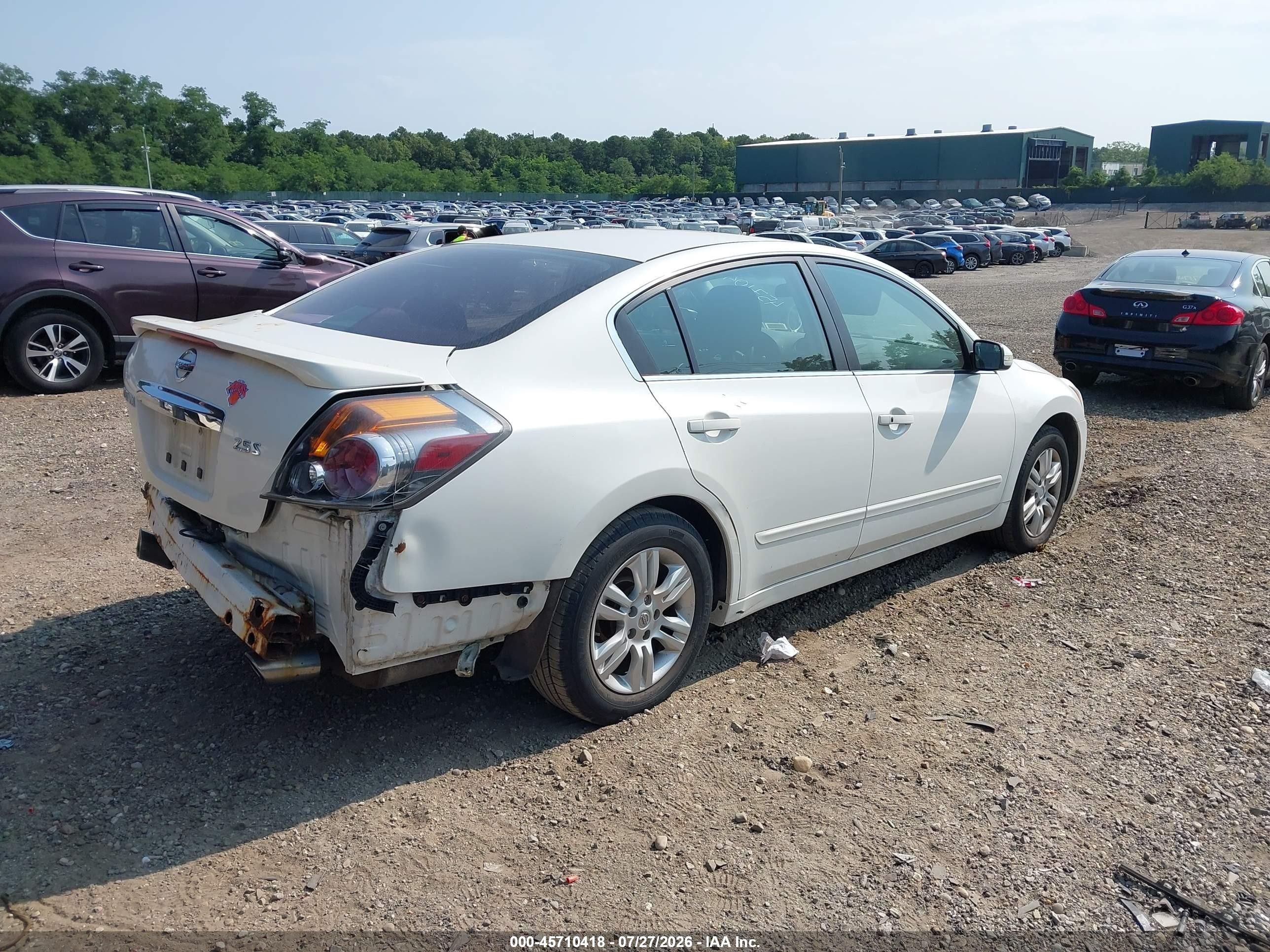 2010 Nissan Altima 2.5 S White vin: 1N4AL2AP0AN494891
