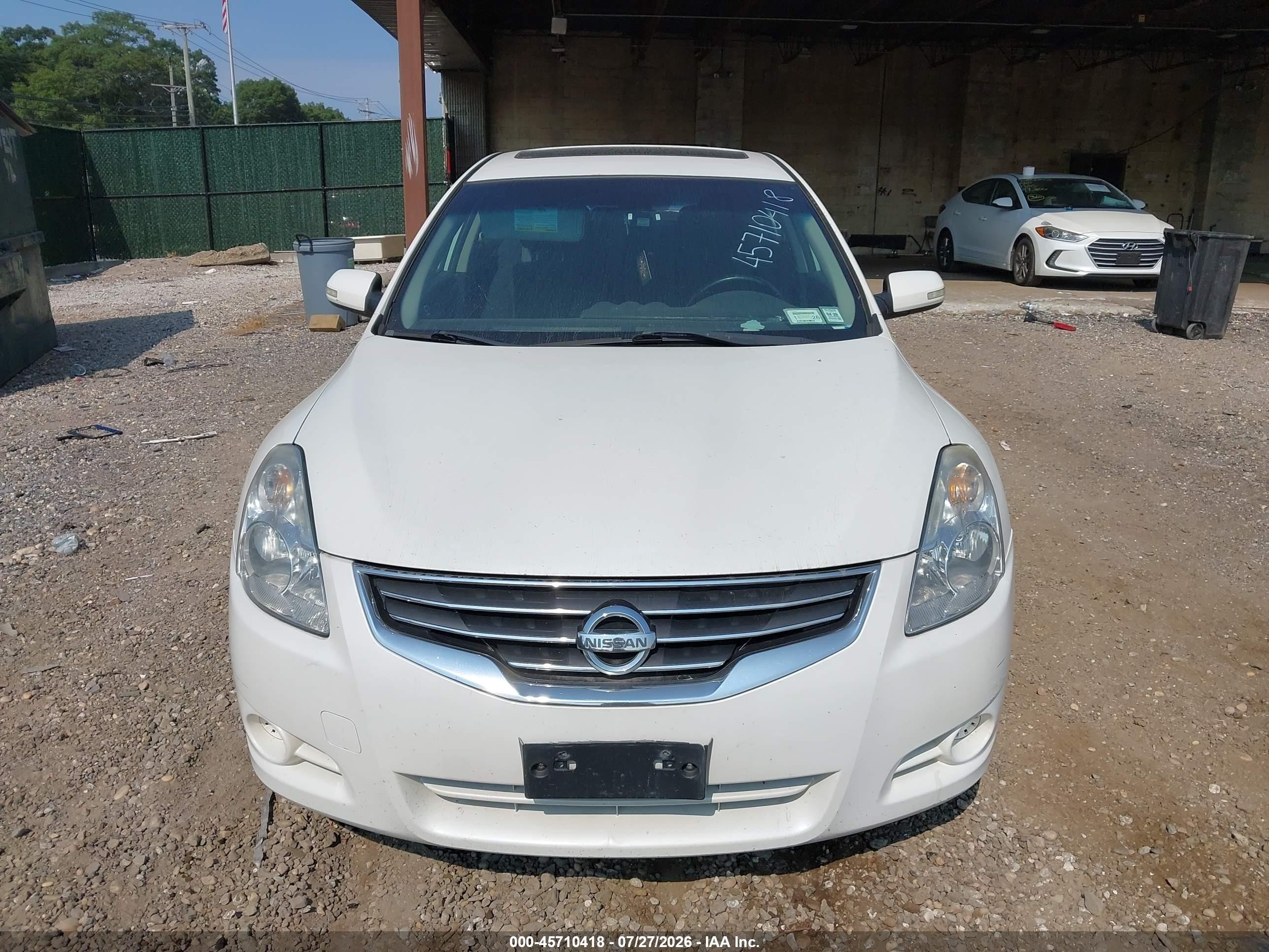2010 Nissan Altima 2.5 S White vin: 1N4AL2AP0AN494891