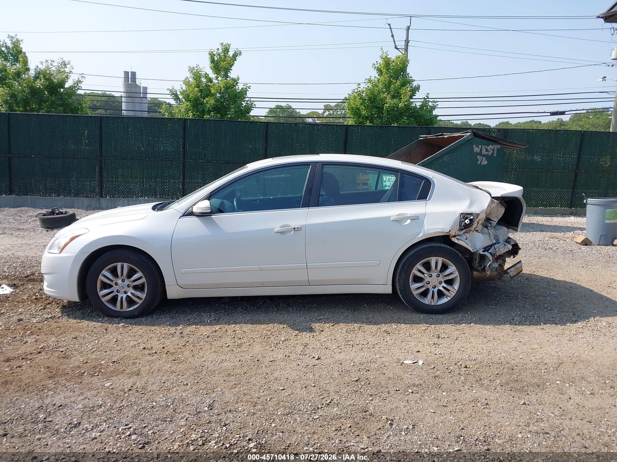 2010 Nissan Altima 2.5 S White vin: 1N4AL2AP0AN494891