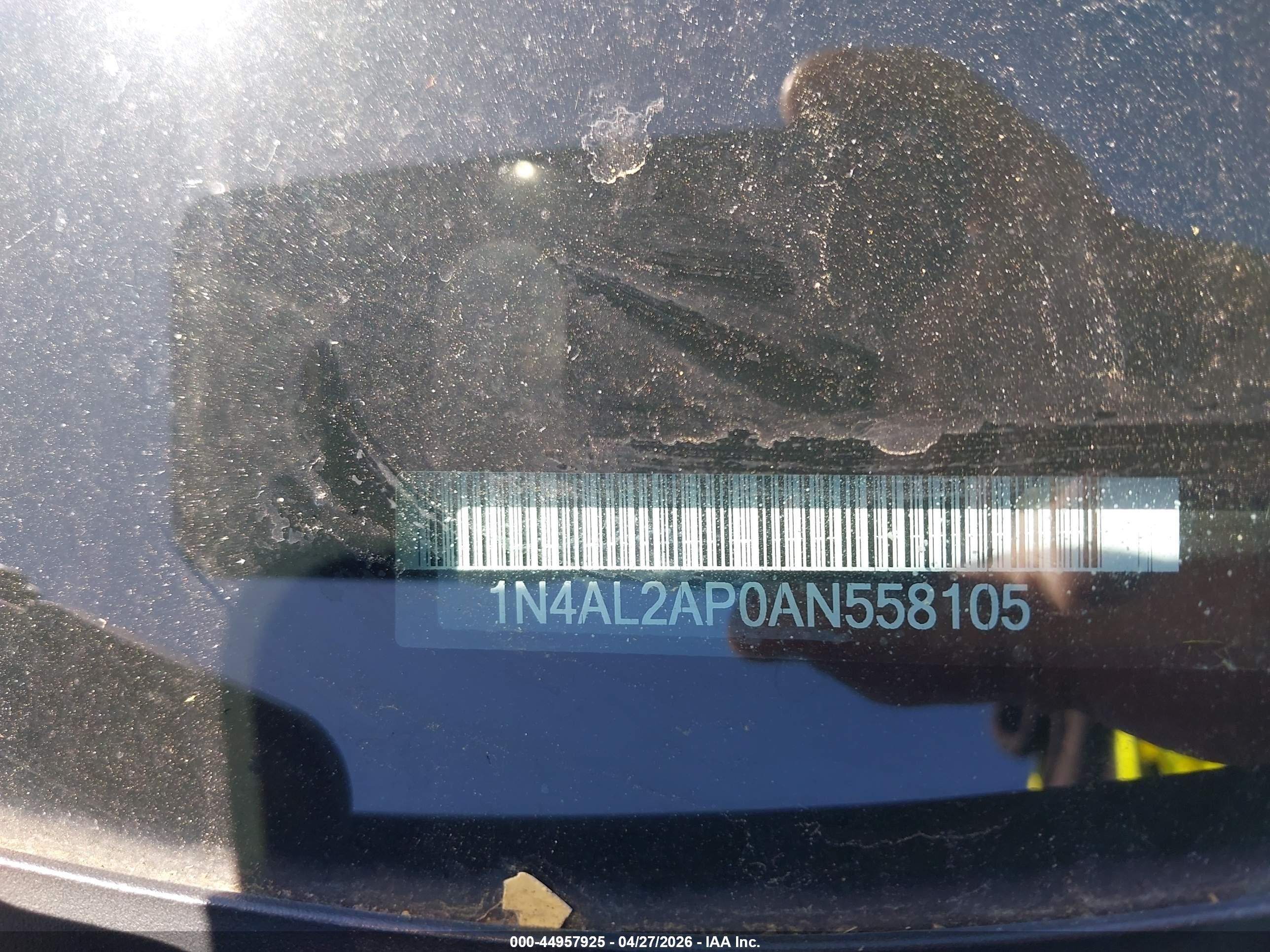 2010 Nissan Altima 2.5 S Blue vin: 1N4AL2AP0AN558105