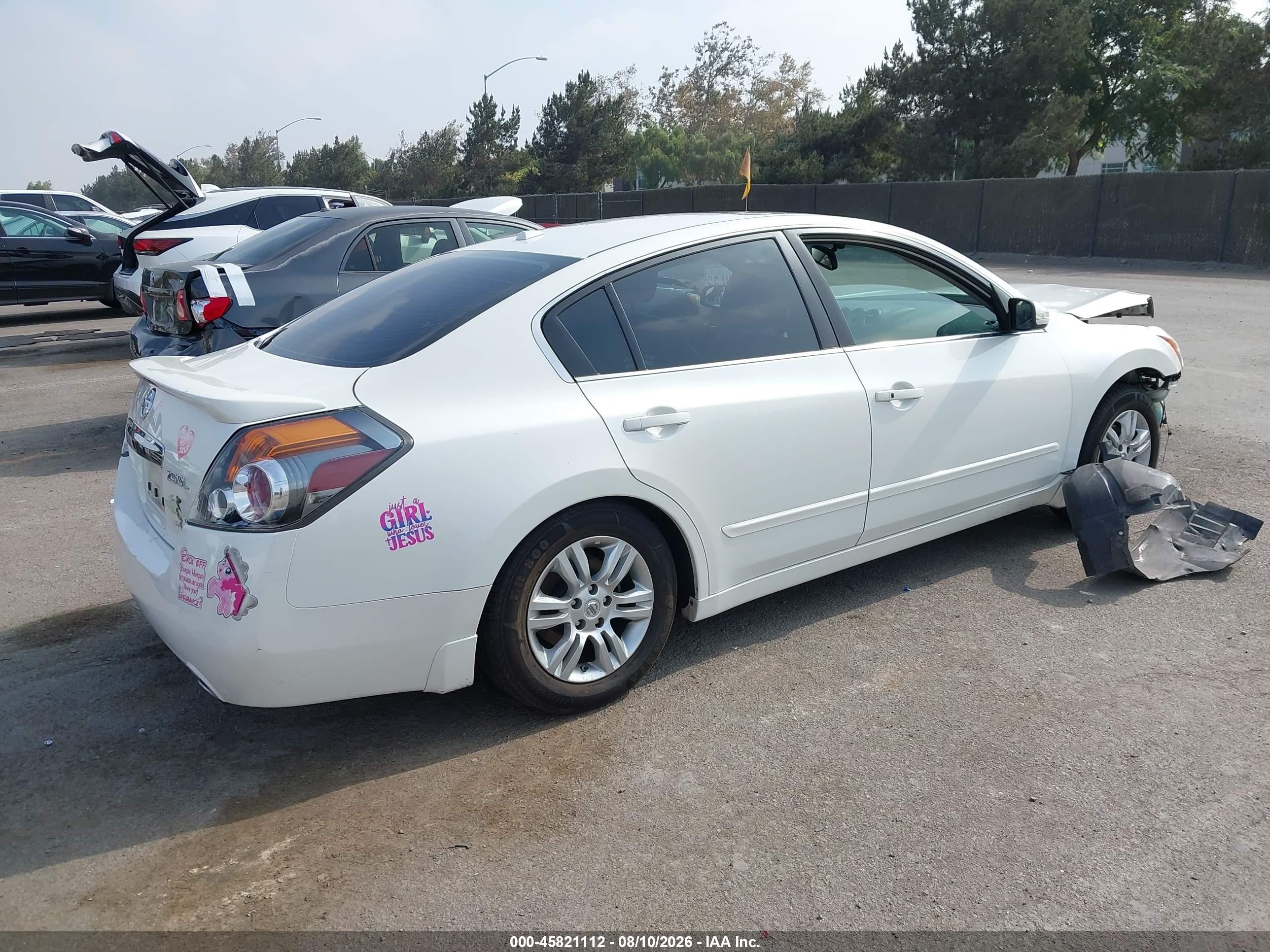 2011 Nissan Altima 2.5 S White vin: 1N4AL2AP0BN445420