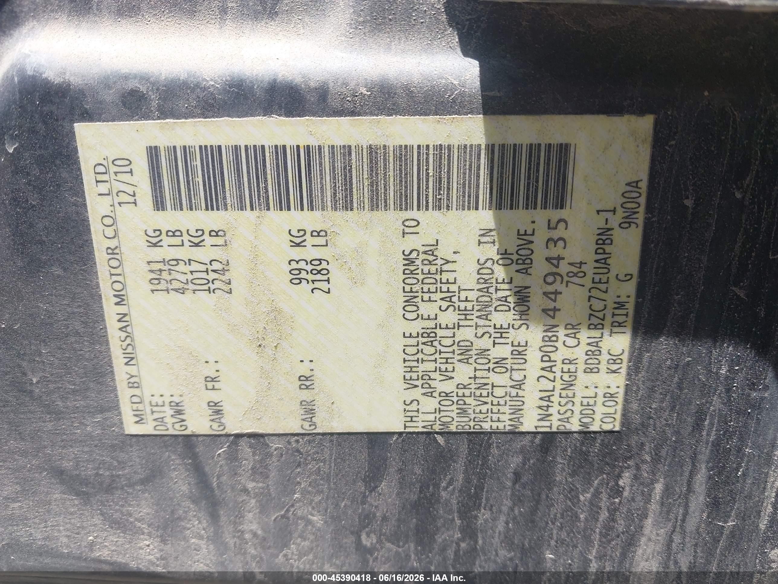 2011 Nissan Altima 2.5 S Gray vin: 1N4AL2AP0BN449435