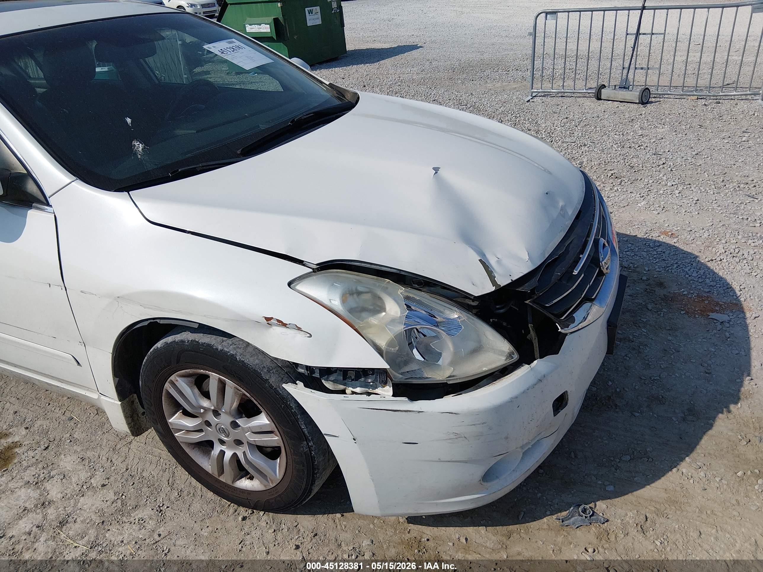 2012 Nissan Altima 2.5 S White vin: 1N4AL2AP0CC103477