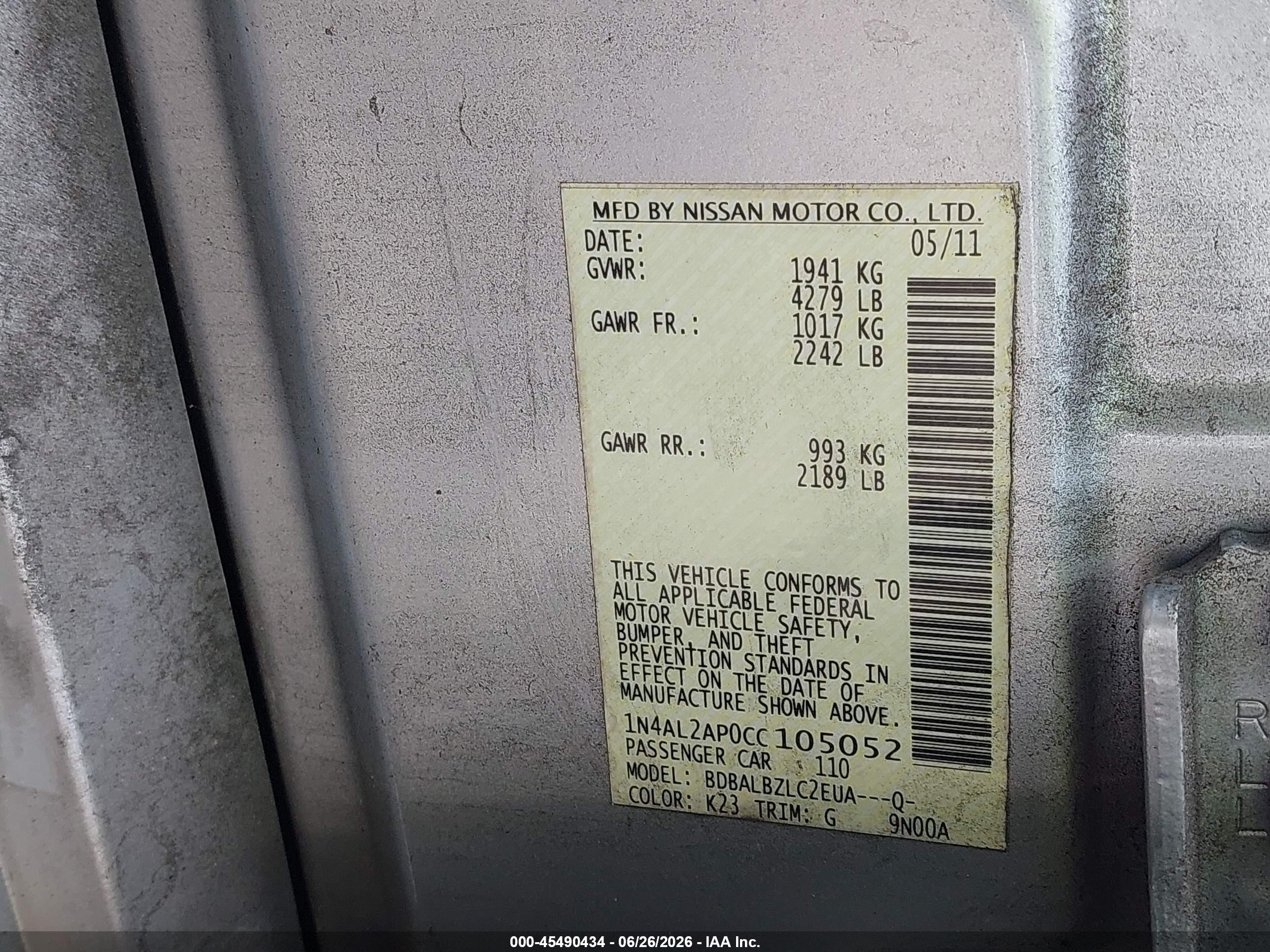 2012 Nissan Altima 2.5 S Silver vin: 1N4AL2AP0CC105052