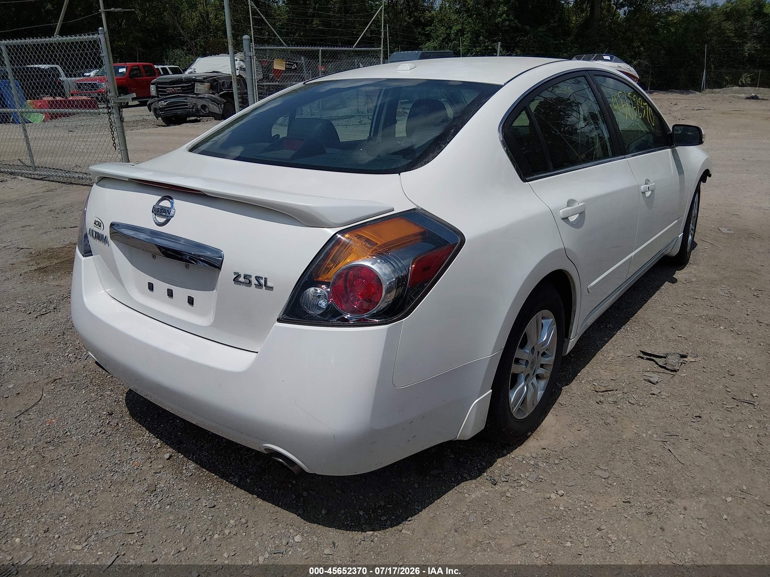 2012 Nissan Altima 2.5 S White vin: 1N4AL2AP0CC125270