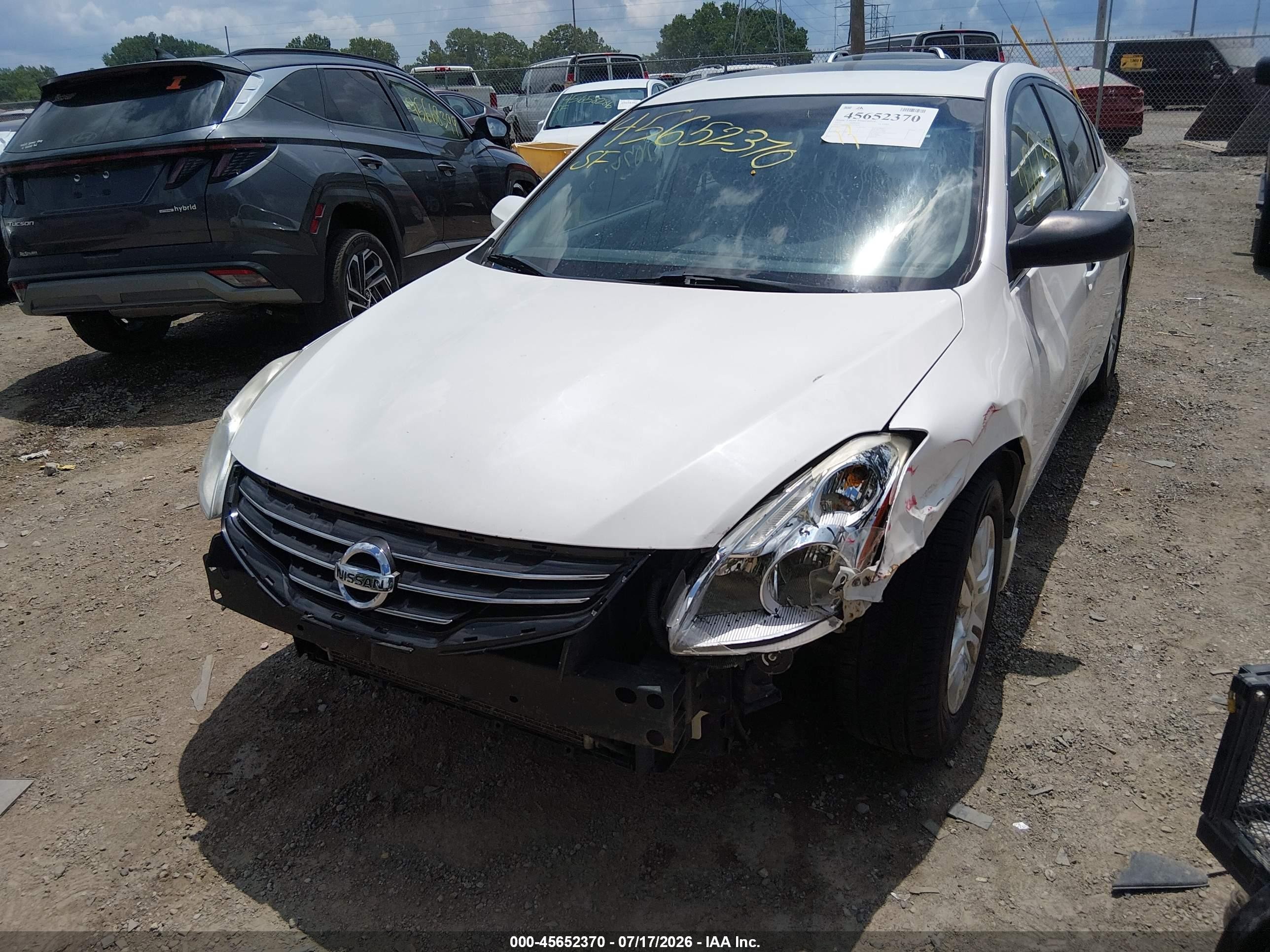 2012 Nissan Altima 2.5 S White vin: 1N4AL2AP0CC125270