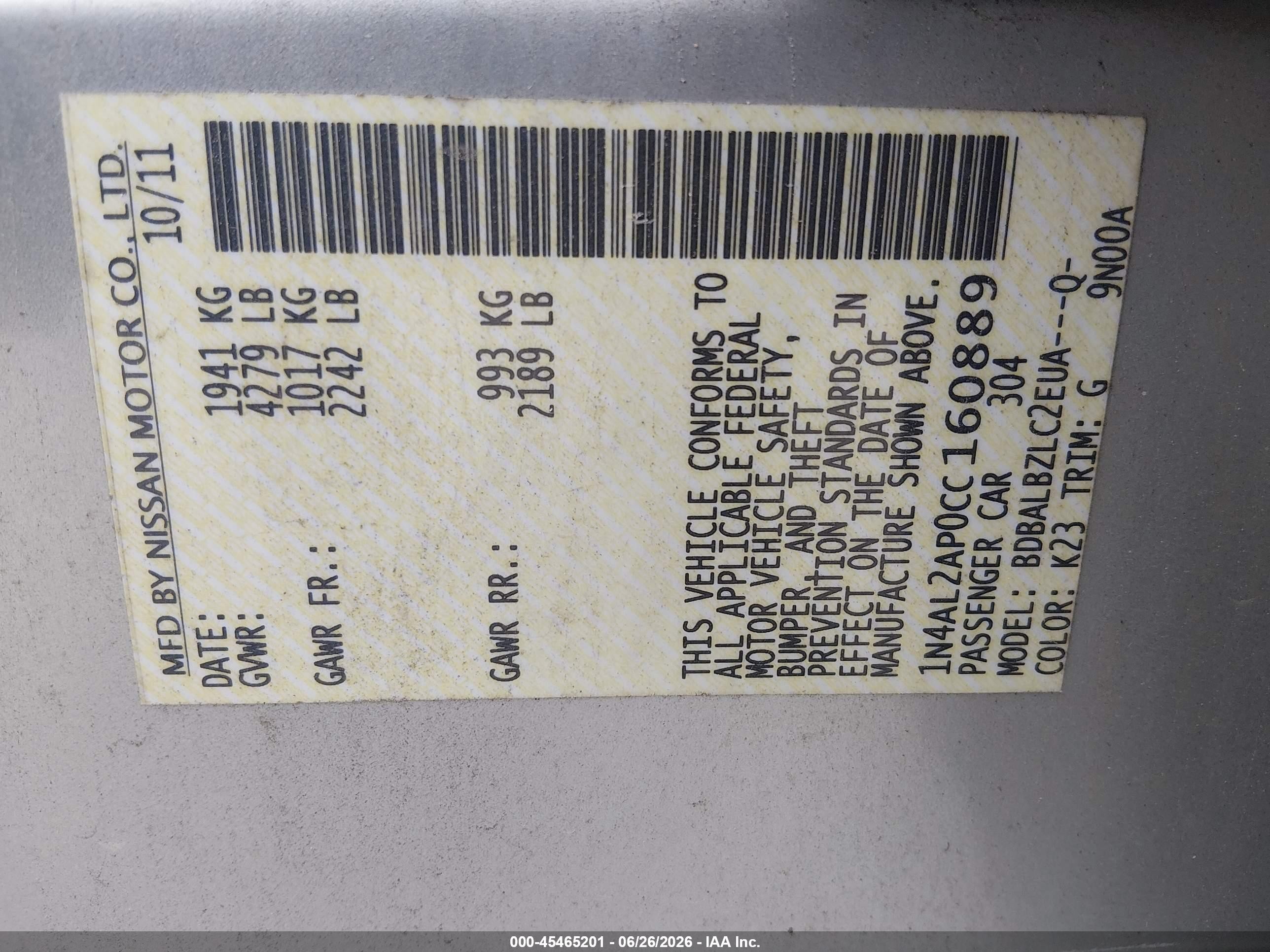 2012 Nissan Altima 2.5 S Silver vin: 1N4AL2AP0CC160889