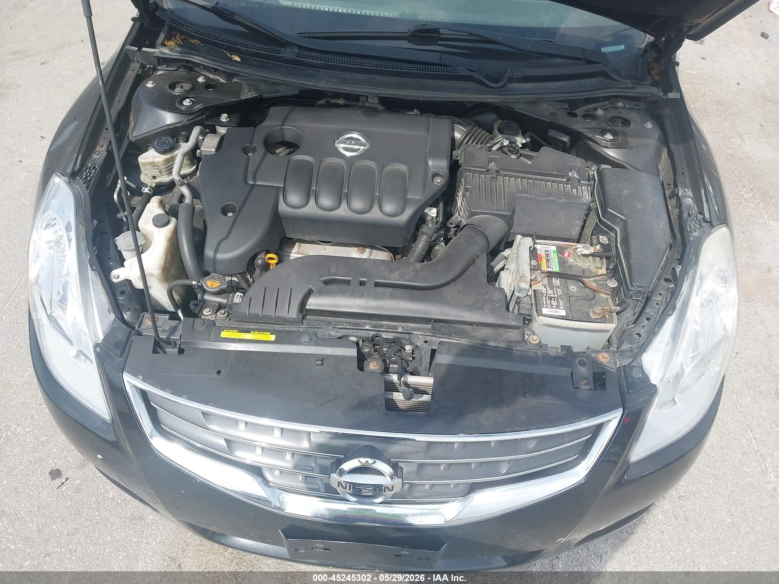 2012 Nissan Altima 2.5 S Black vin: 1N4AL2AP0CC215650