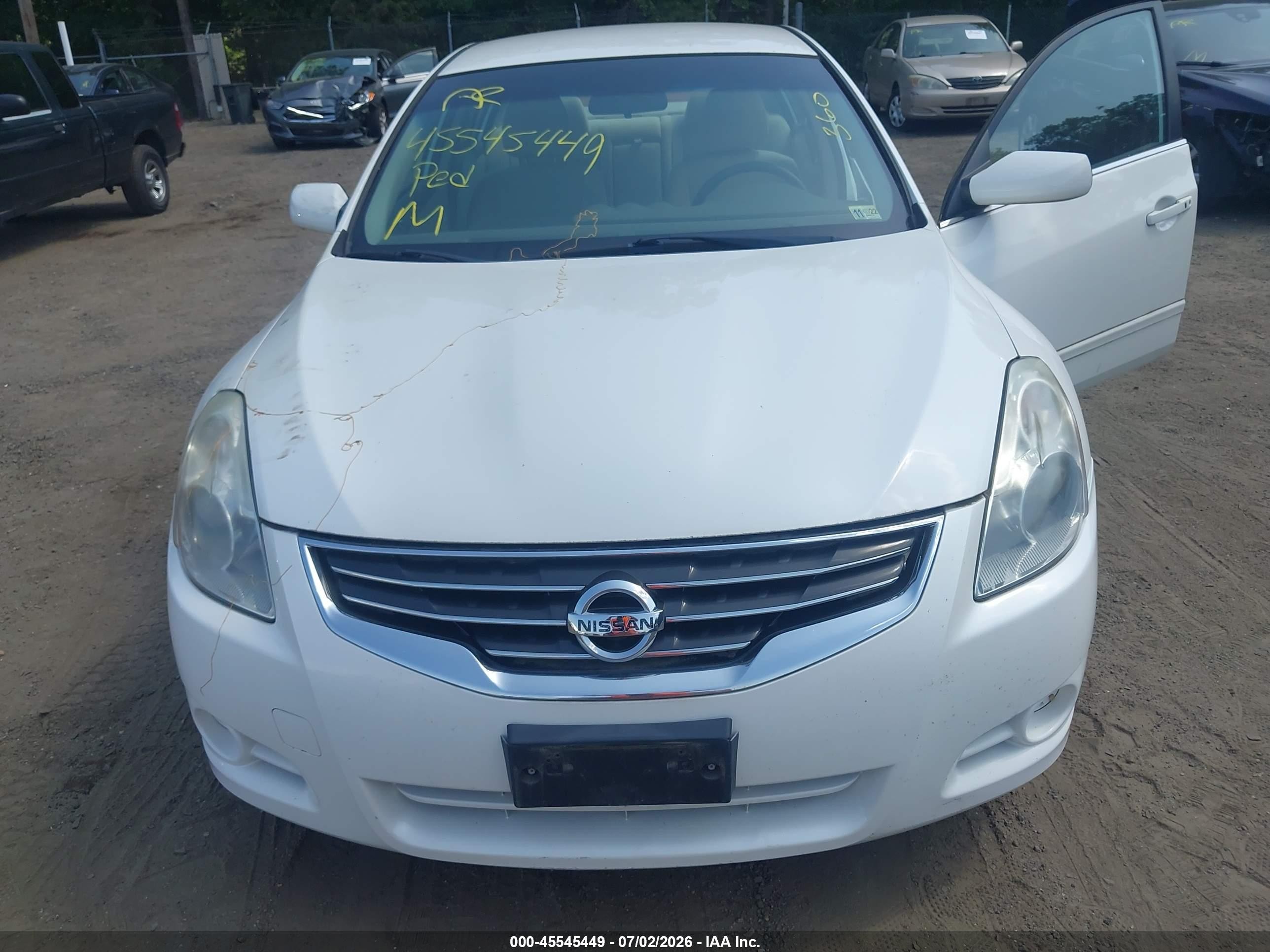 2012 Nissan Altima 2.5 S White vin: 1N4AL2AP0CN407073