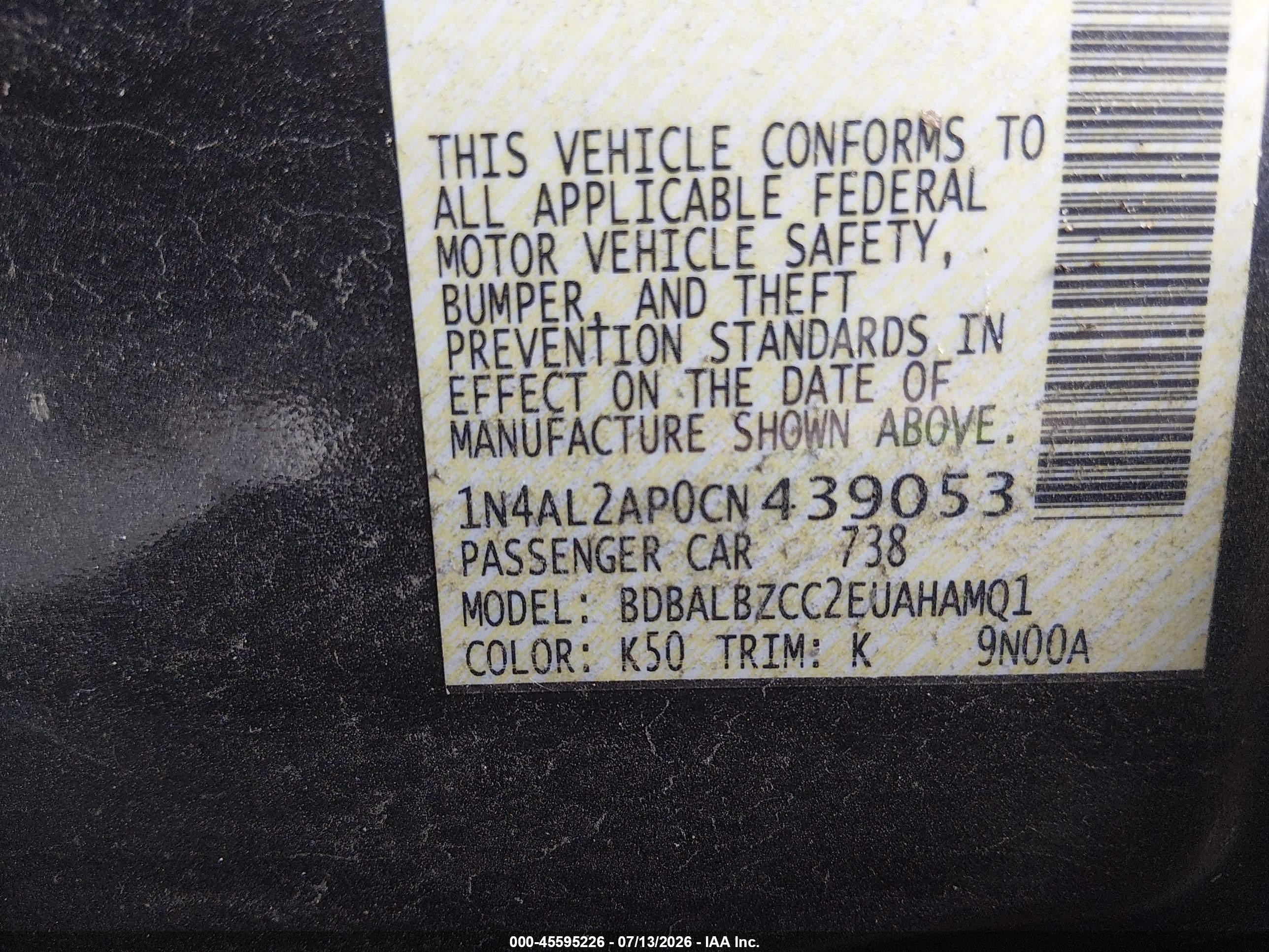 2012 Nissan Altima 2.5 S Blue vin: 1N4AL2AP0CN439053
