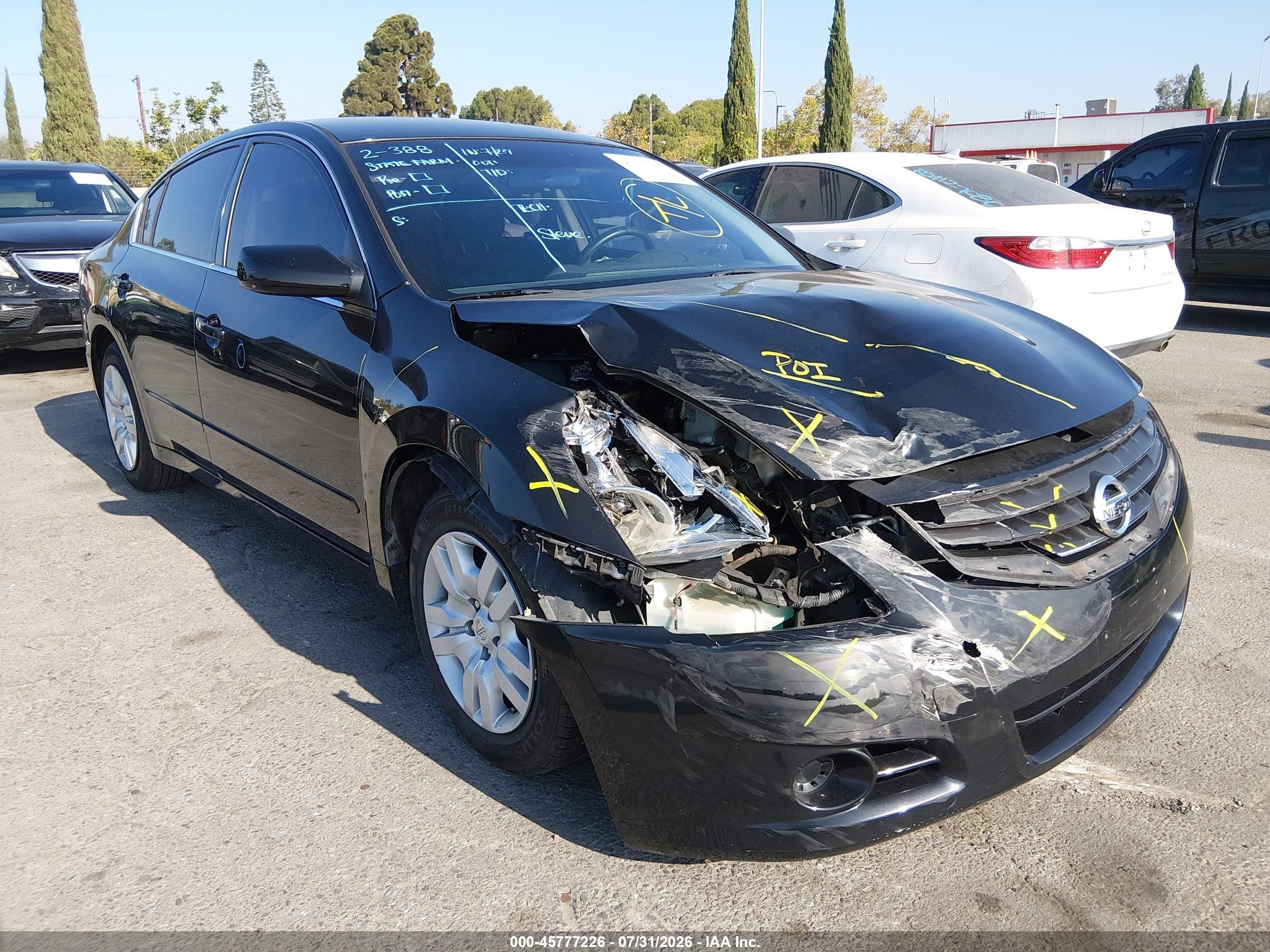 2012 Nissan Altima 2.5 S Black vin: 1N4AL2AP0CN455172