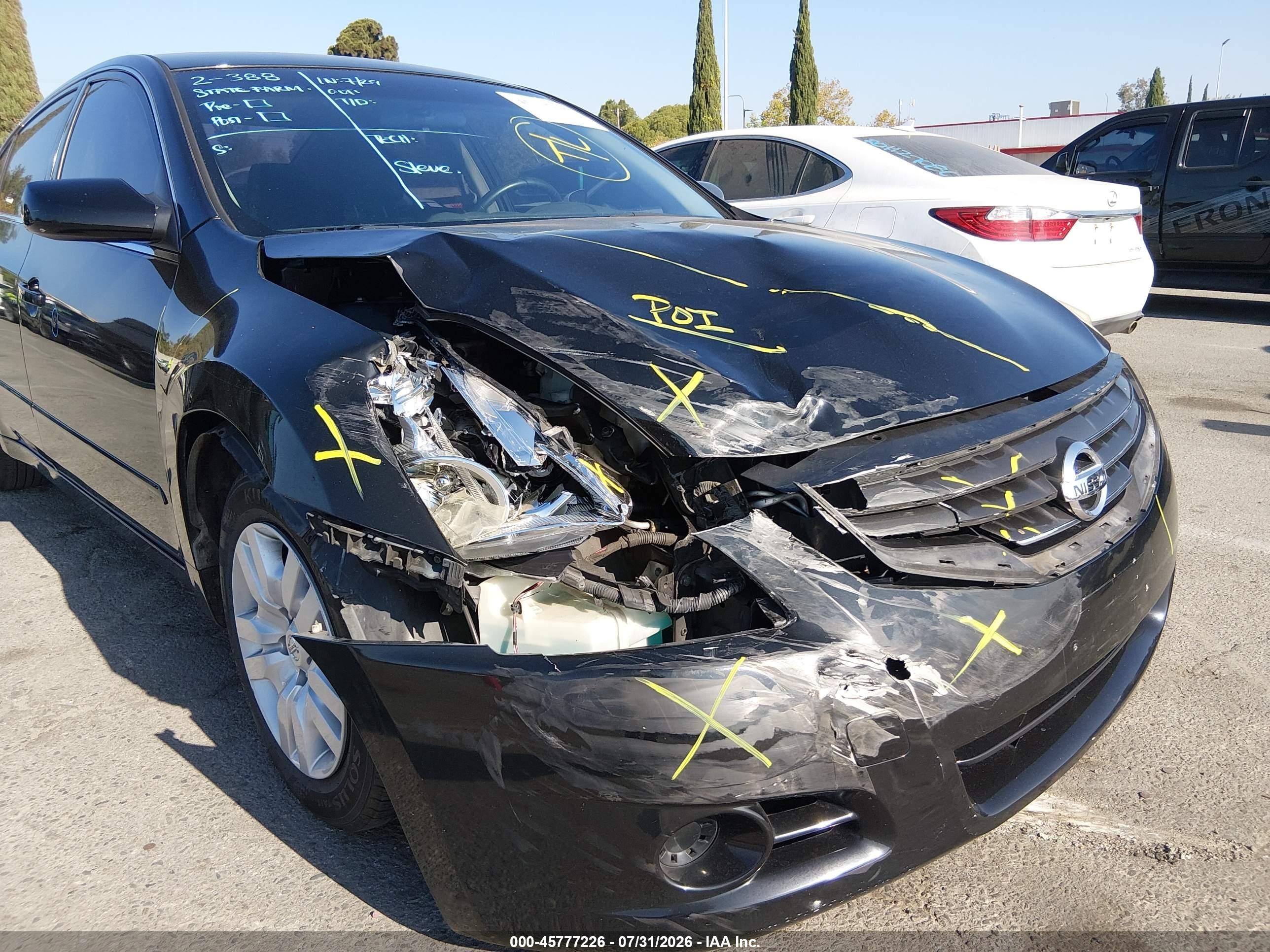 2012 Nissan Altima 2.5 S Black vin: 1N4AL2AP0CN455172