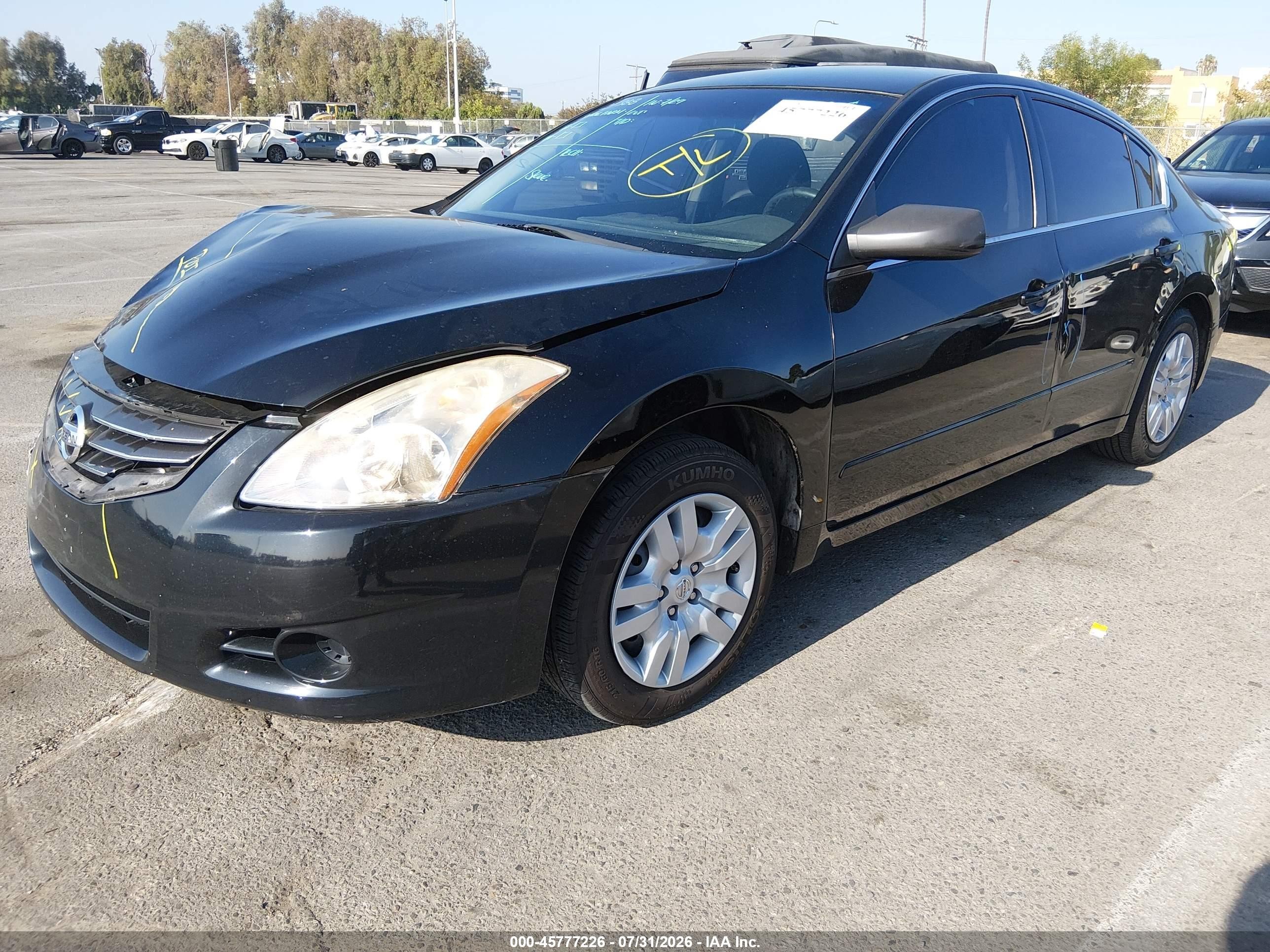 2012 Nissan Altima 2.5 S Black vin: 1N4AL2AP0CN455172