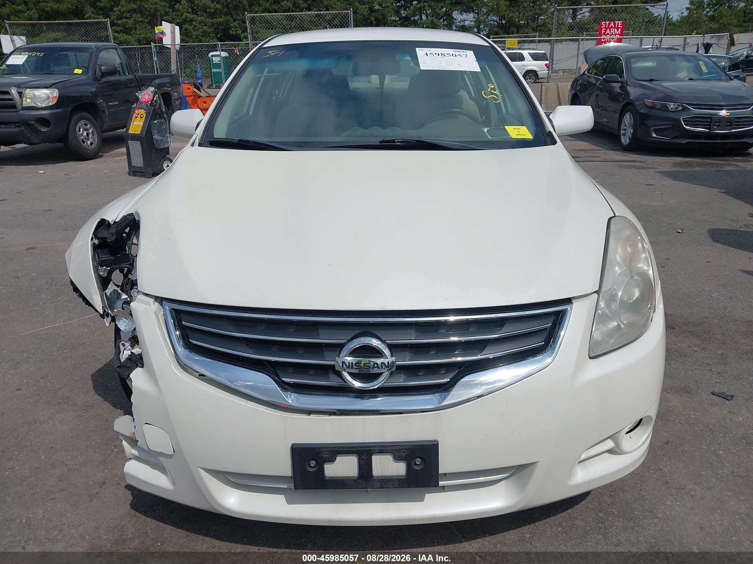 2012 Nissan Altima 2.5 S White vin: 1N4AL2AP0CN460632