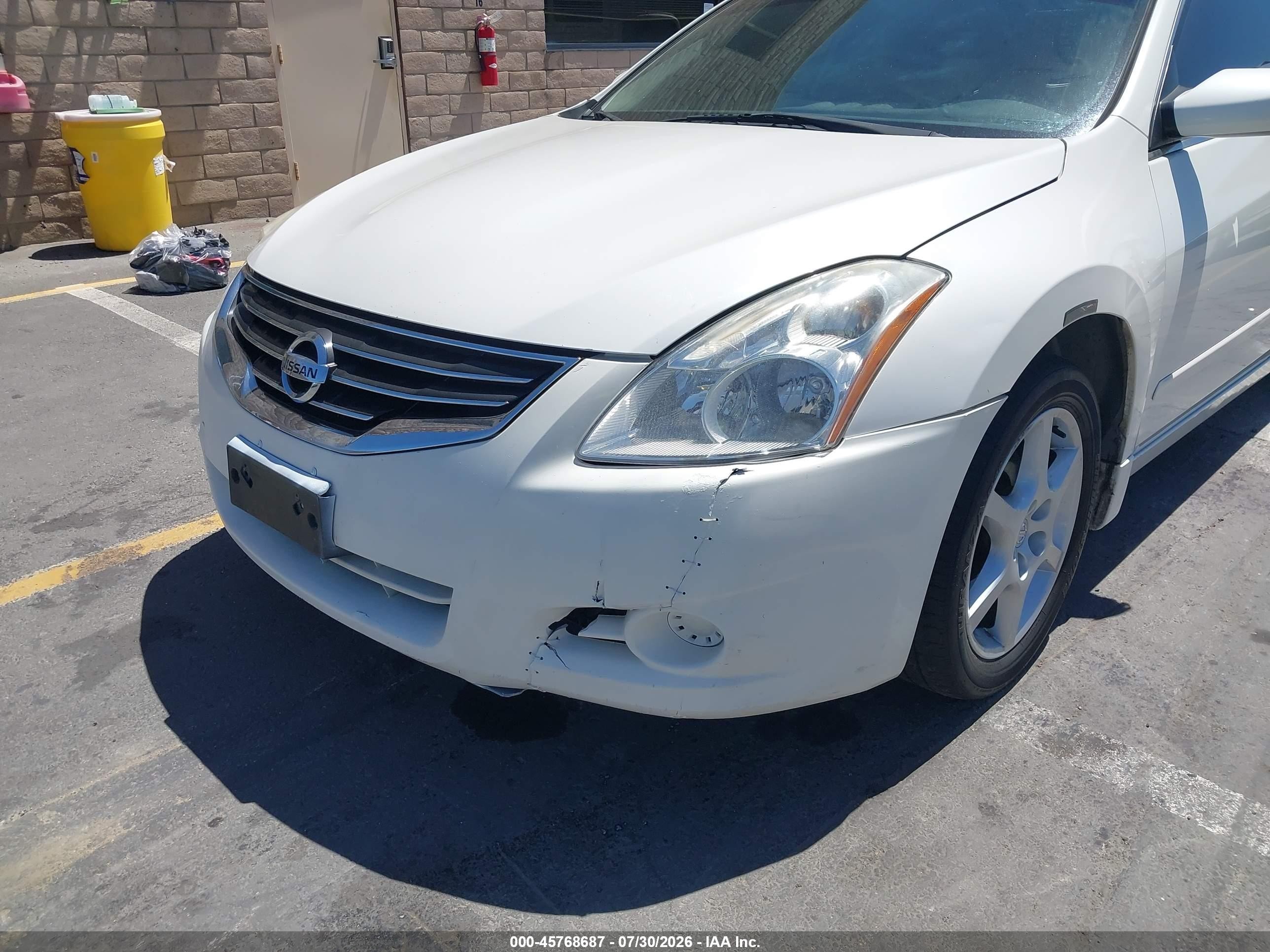 2012 Nissan Altima 2.5 S White vin: 1N4AL2AP0CN481982
