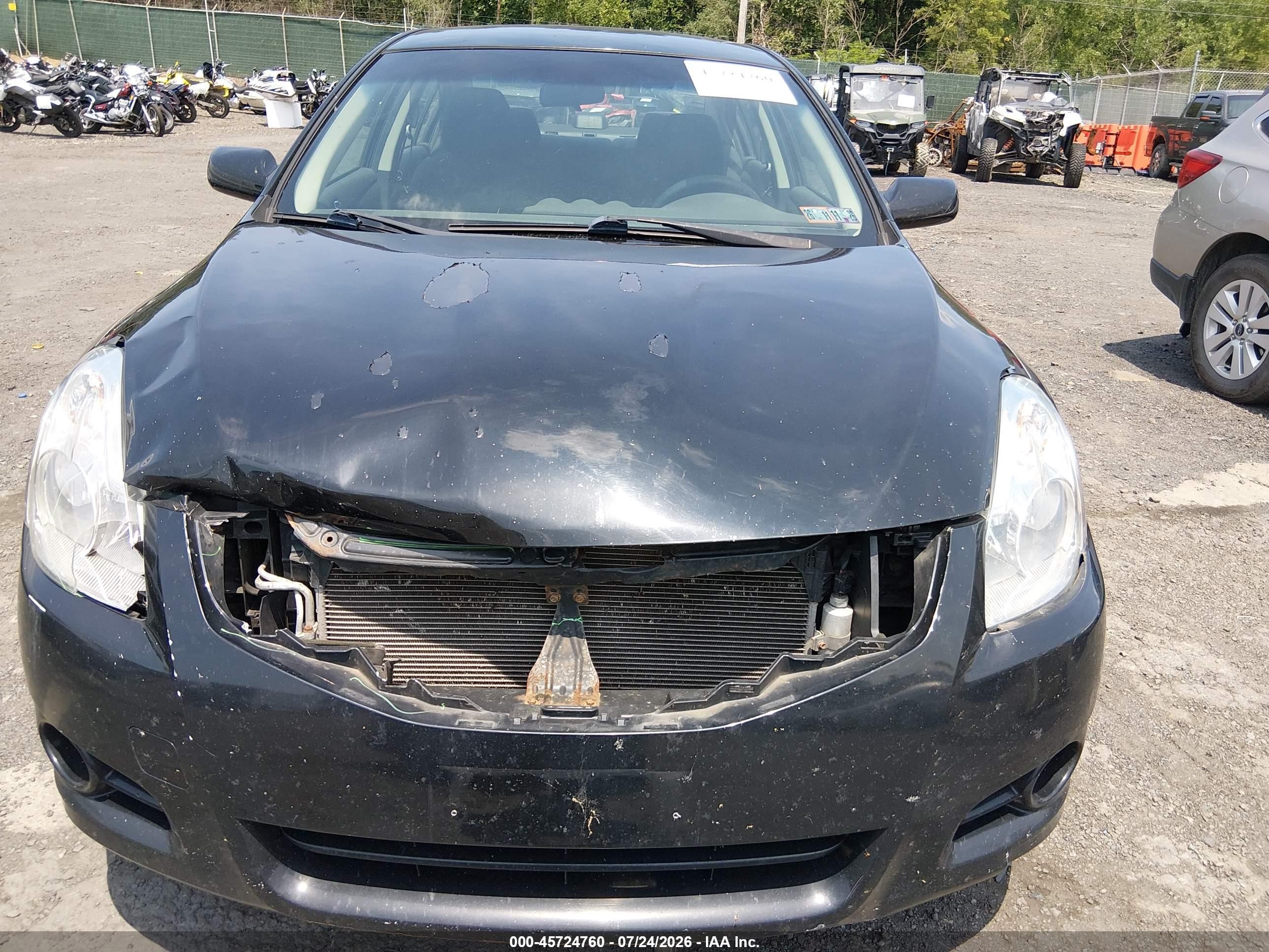 2012 Nissan Altima 2.5 S Black vin: 1N4AL2AP0CN484199