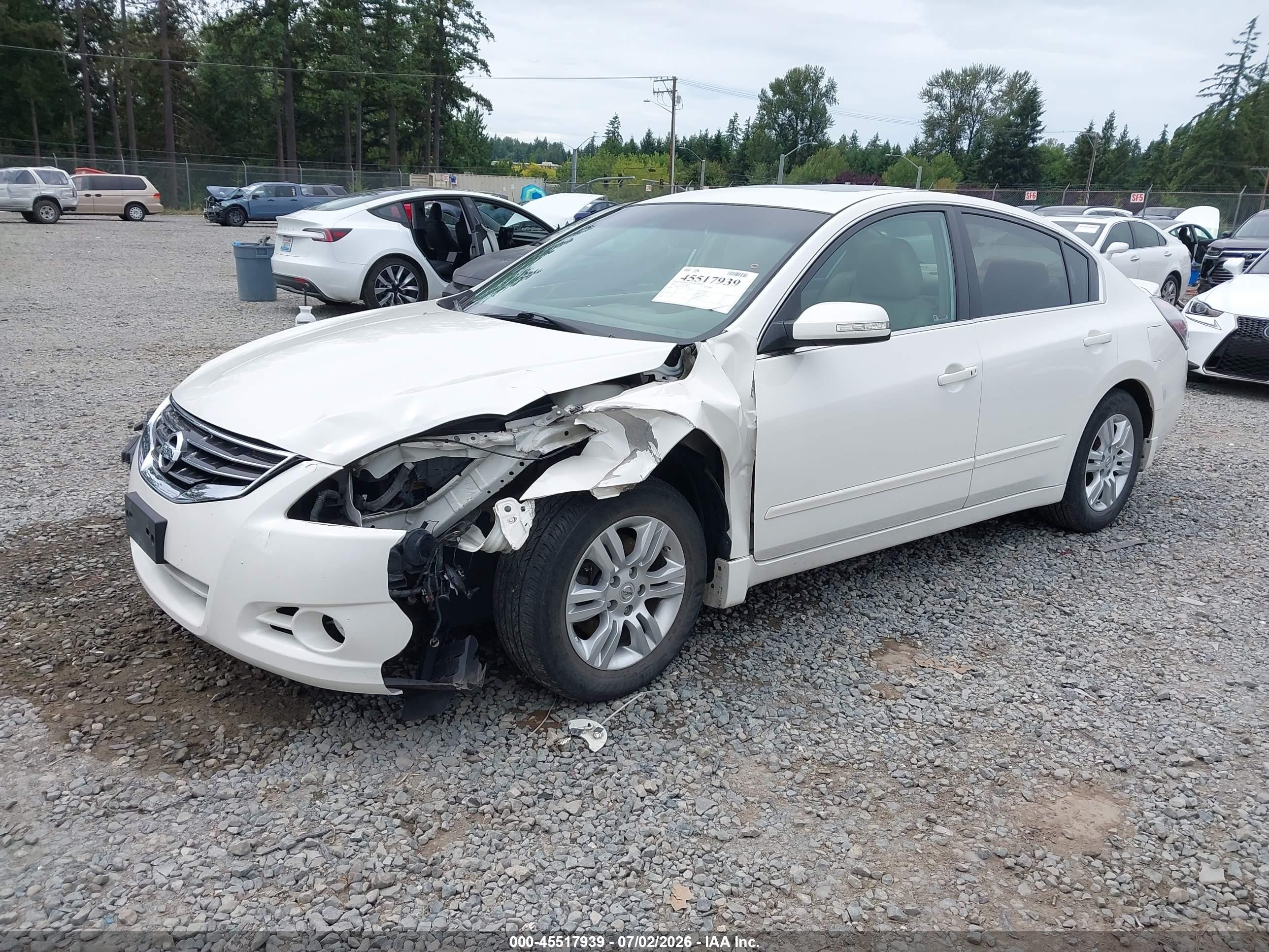 2010 Nissan Altima 2.5 S White vin: 1N4AL2AP1AC119278