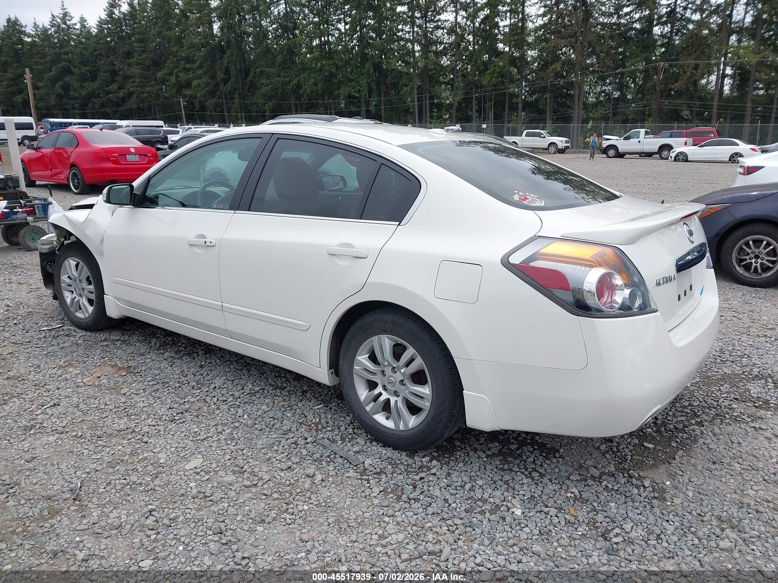 2010 Nissan Altima 2.5 S White vin: 1N4AL2AP1AC119278