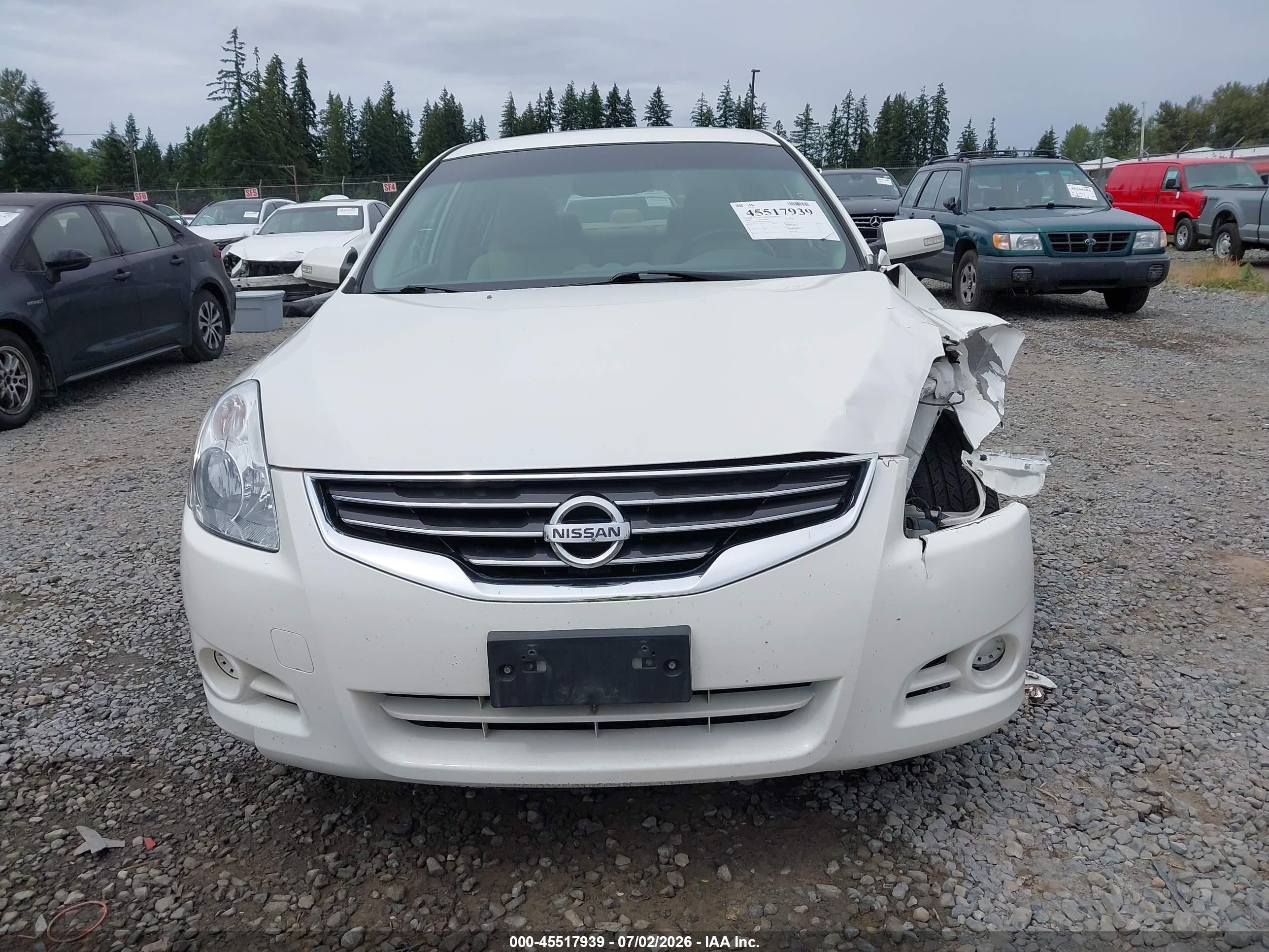 2010 Nissan Altima 2.5 S White vin: 1N4AL2AP1AC119278
