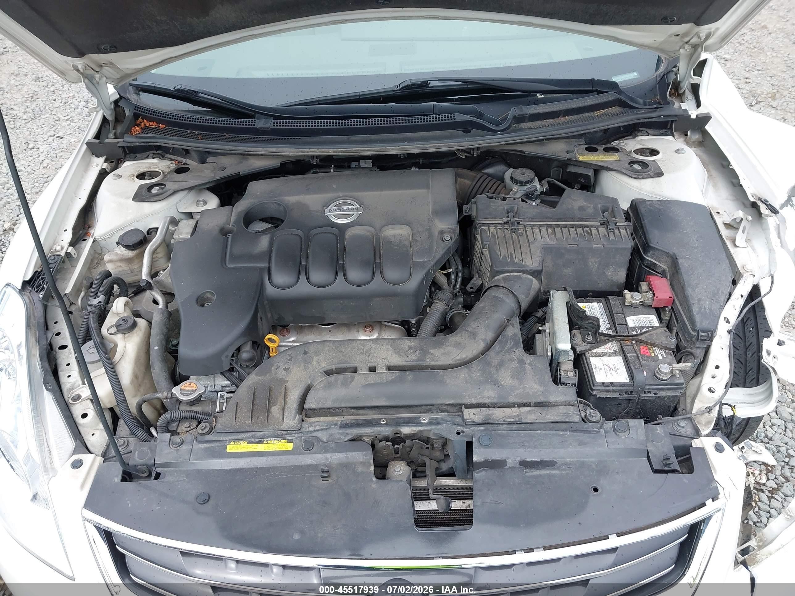 2010 Nissan Altima 2.5 S White vin: 1N4AL2AP1AC119278