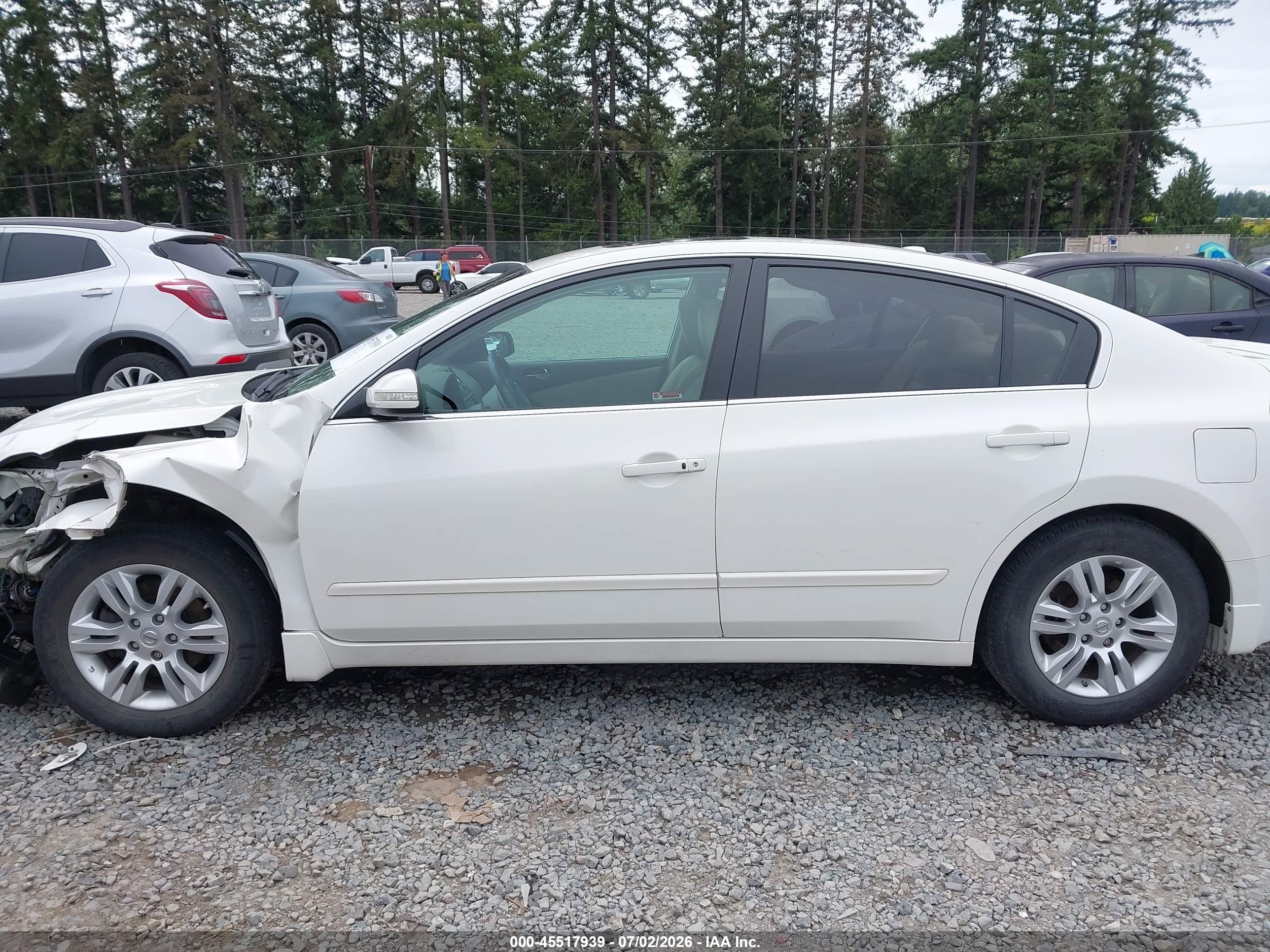 2010 Nissan Altima 2.5 S White vin: 1N4AL2AP1AC119278