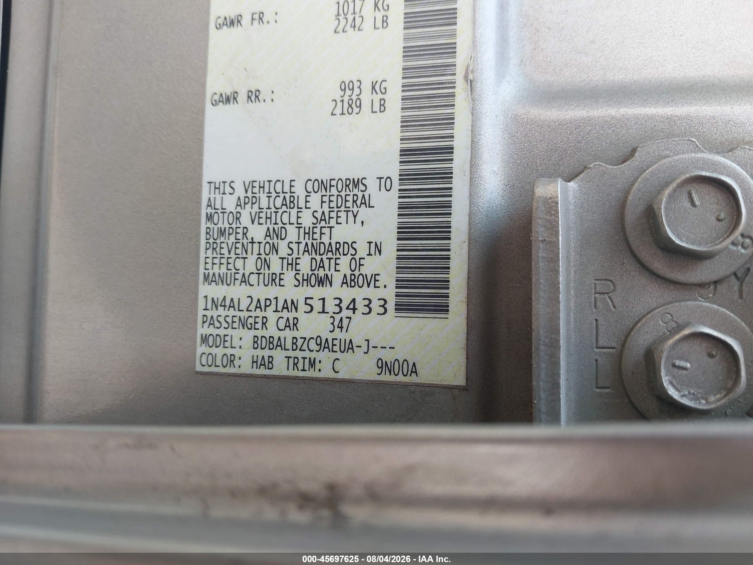 2010 Nissan Altima 2.5 S Brown vin: 1N4AL2AP1AN513433