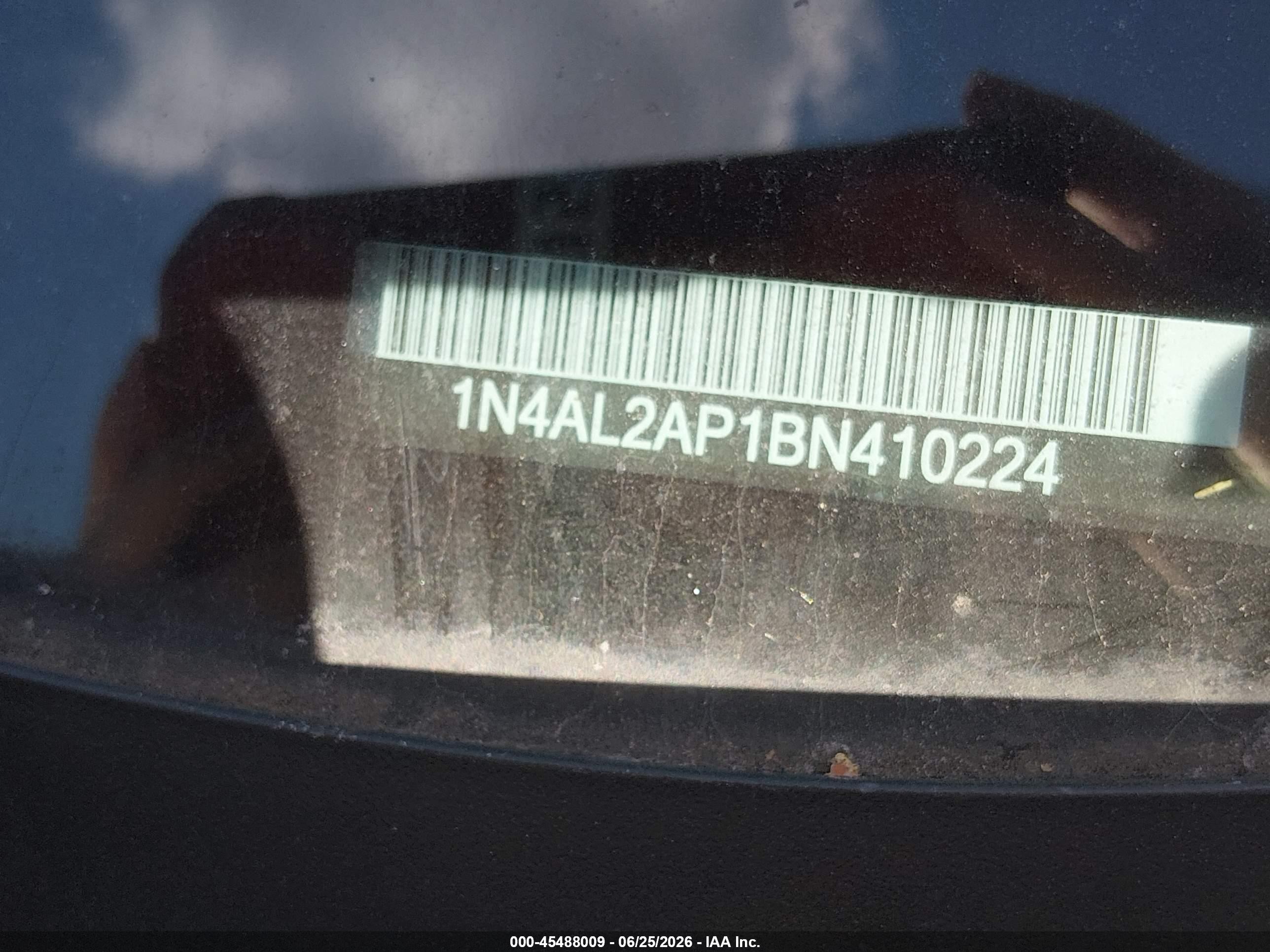 2011 Nissan Altima 2.5 S White vin: 1N4AL2AP1BN410224