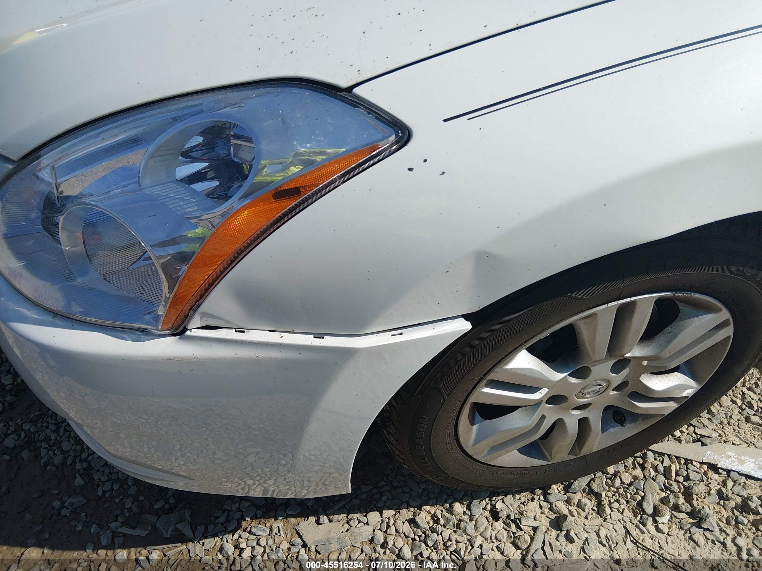 2012 Nissan Altima 2.5 S White vin: 1N4AL2AP1CC145222