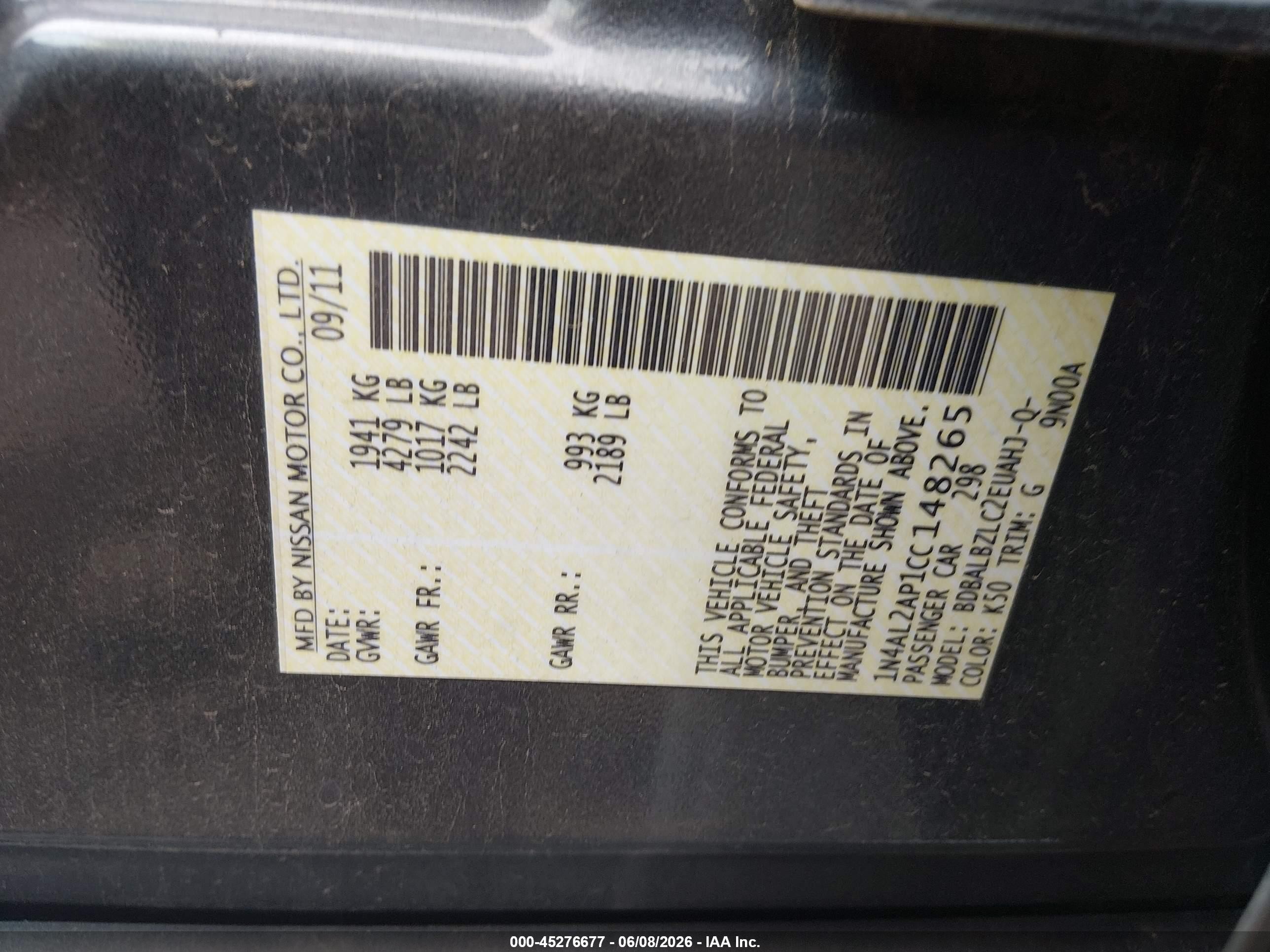 2012 Nissan Altima 2.5 S Gray vin: 1N4AL2AP1CC148265
