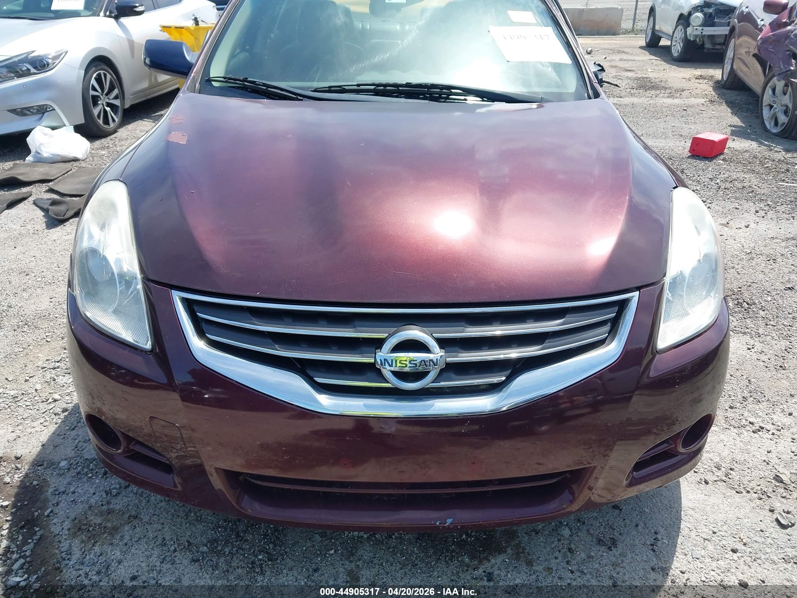 2012 Nissan Altima 2.5 S Maroon vin: 1N4AL2AP1CC207878