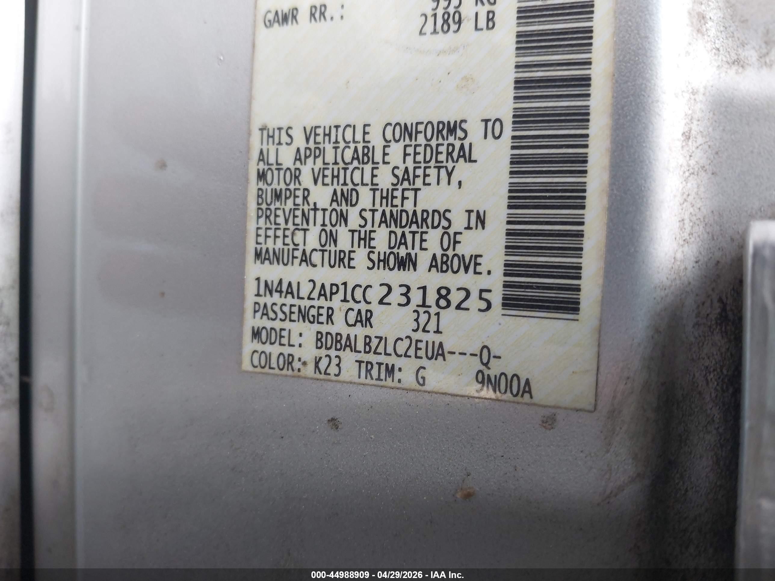 2012 Nissan Altima 2.5 S Серебряный vin: 1N4AL2AP1CC231825