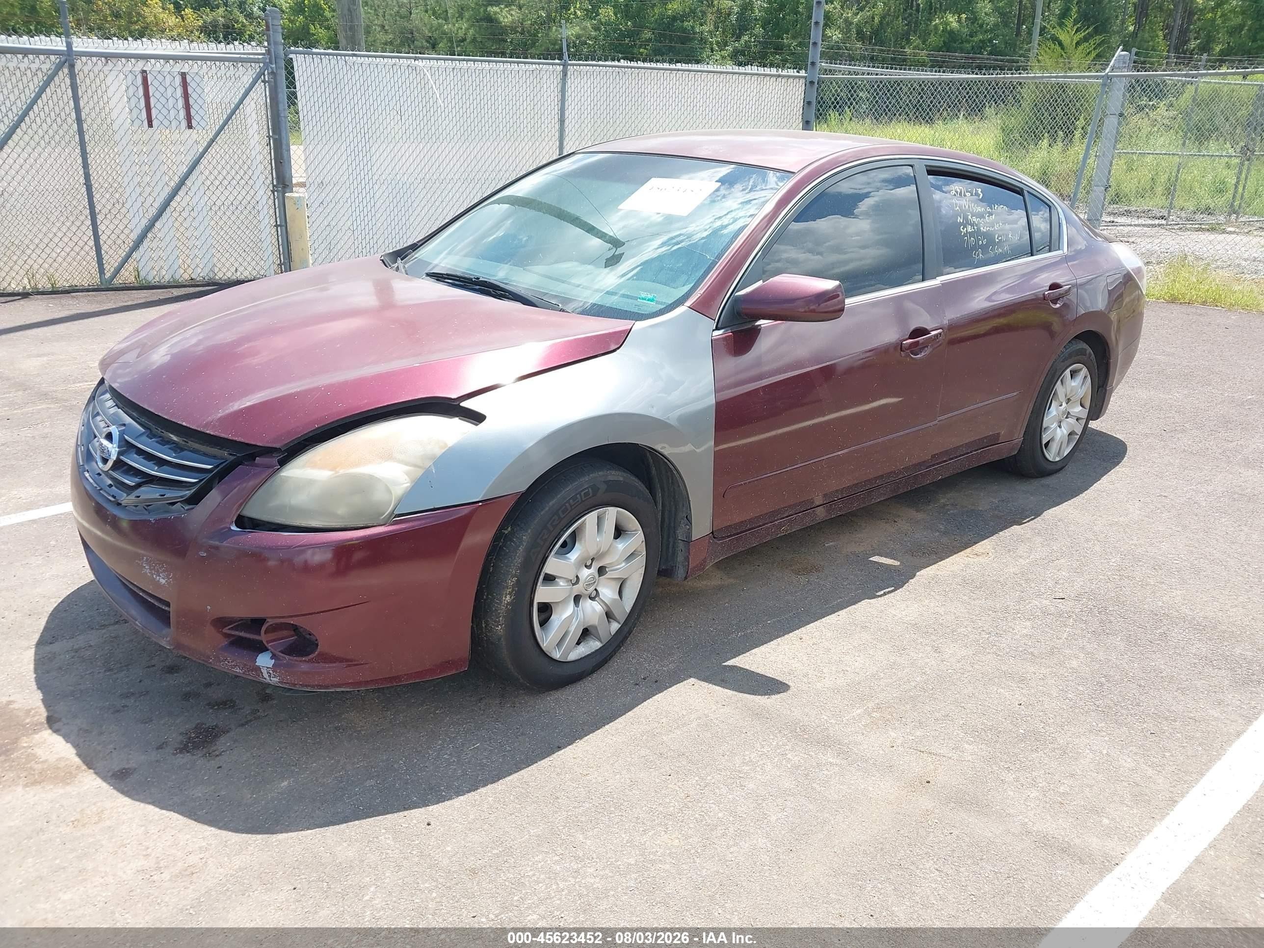 2012 Nissan Altima 2.5 S Maroon vin: 1N4AL2AP1CC237673